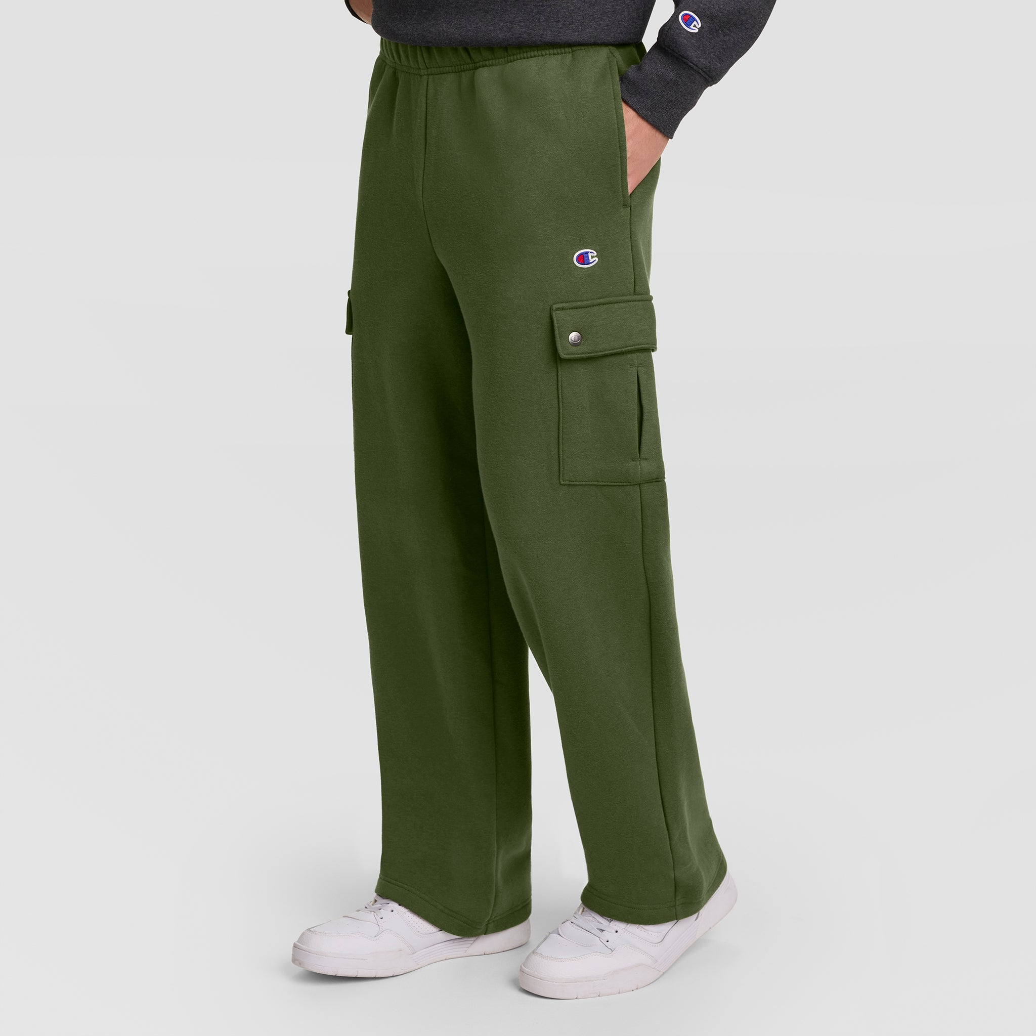 Champion Fleece Cargo pantalon molleton vert chive C Logo