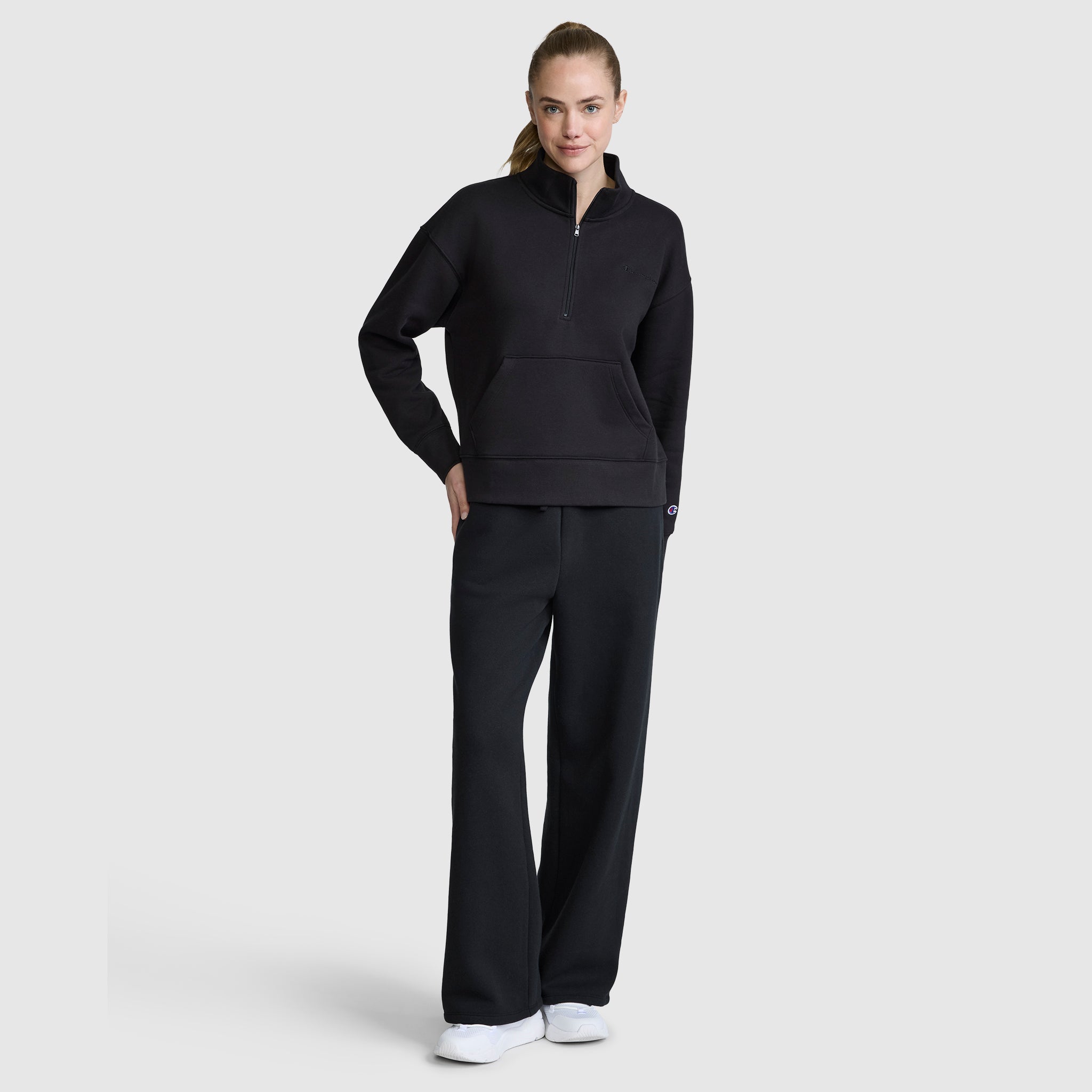 Champion Fleece Mockneck Quarter-Zip sweat Noir