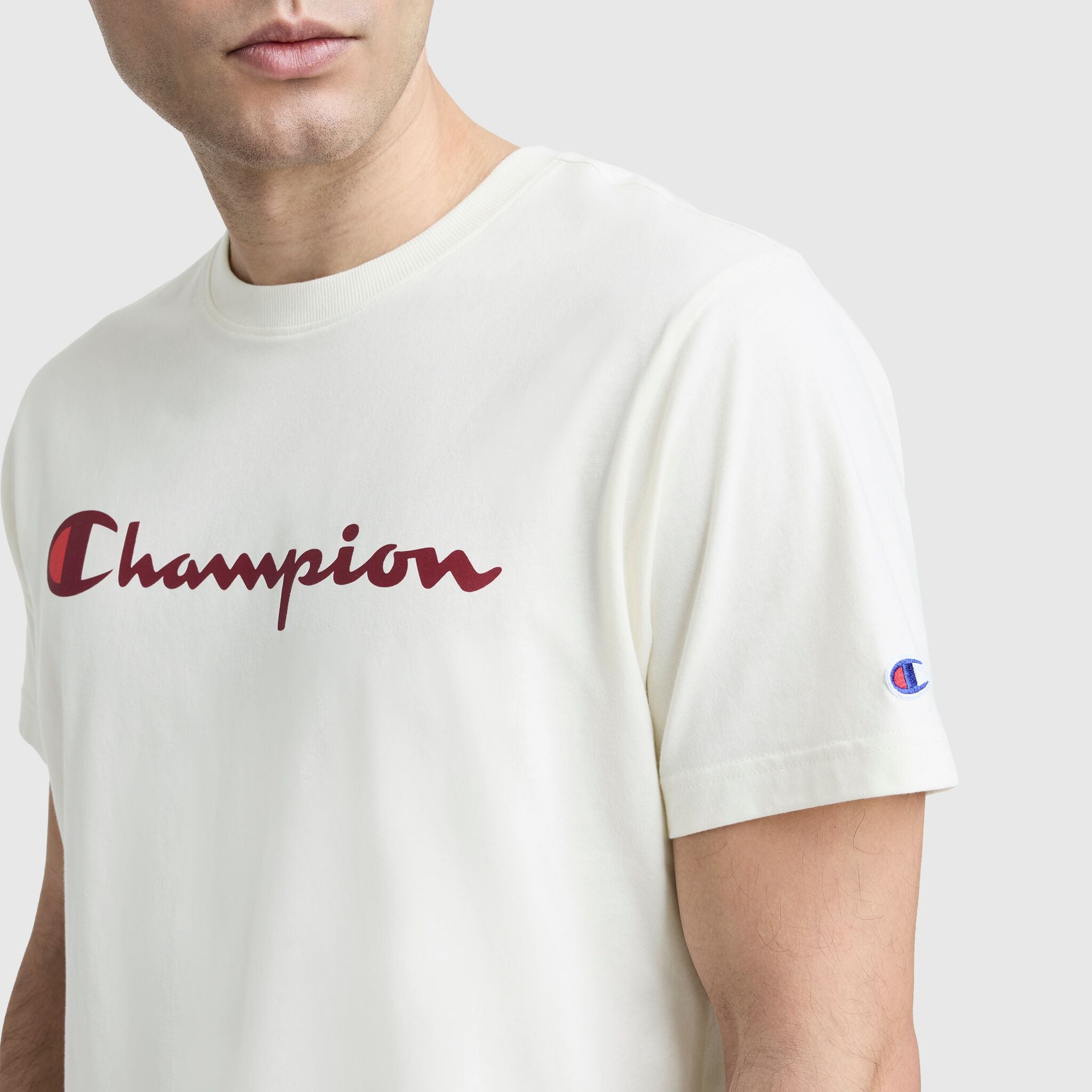 Champion Classic Graphic Script Logo t-shirt homme Unbleached Cotton