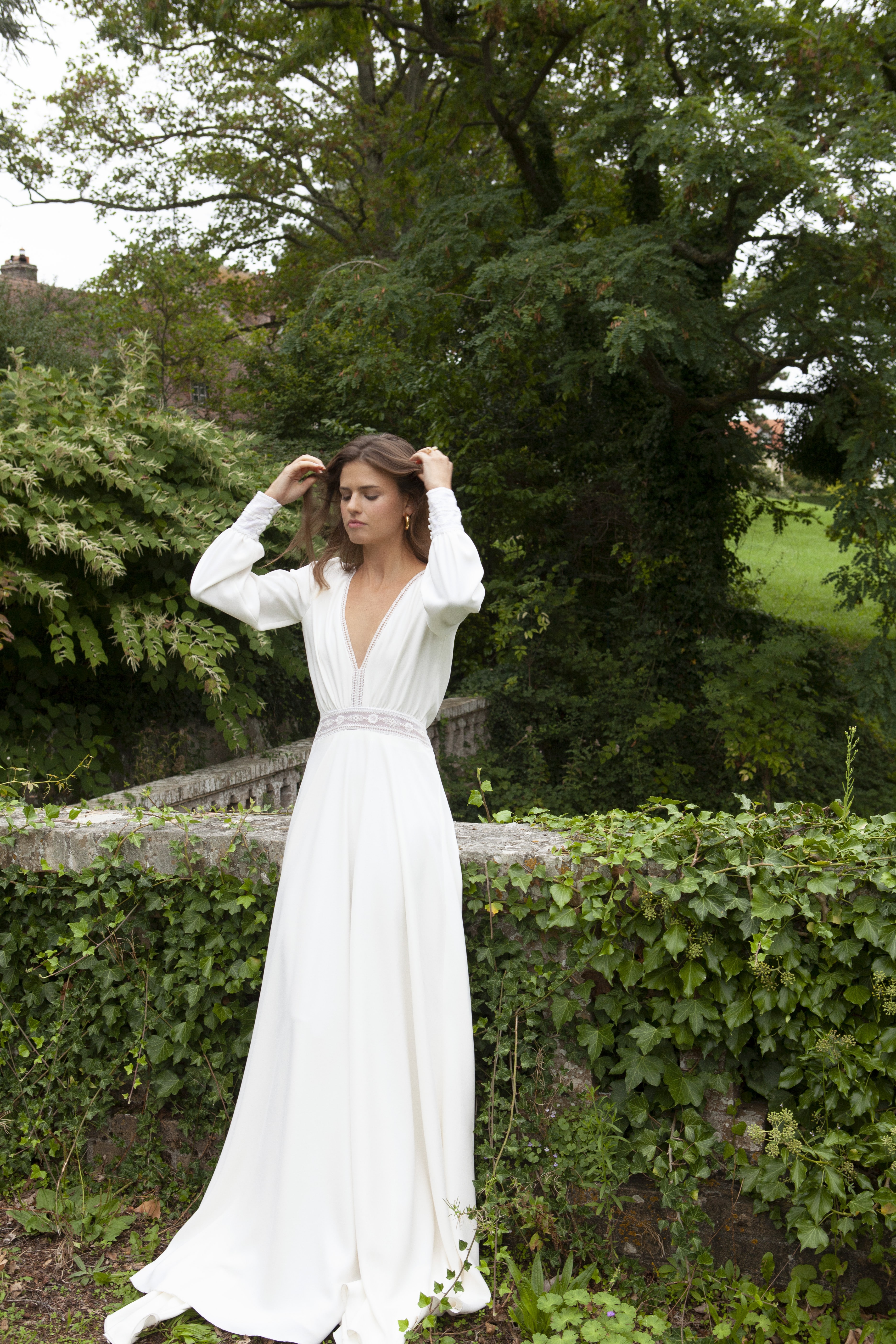 Maison Floret Sur-mesure Jacques robe de mariée drapée dentelle