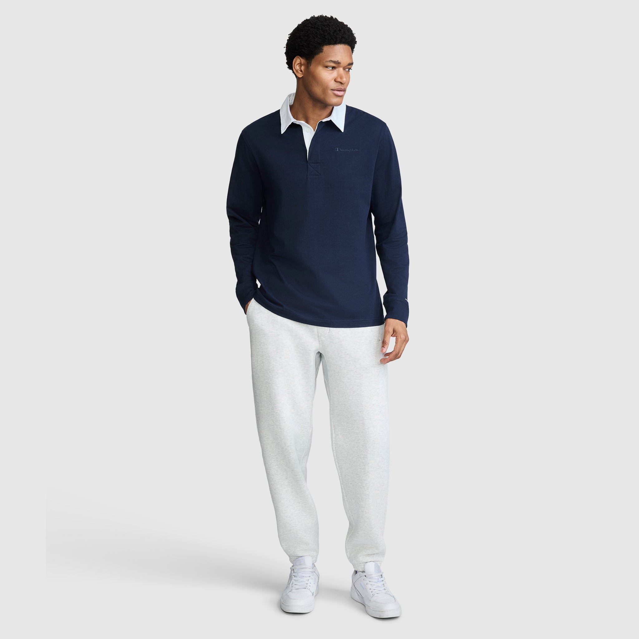 Champion Rugby Shirt Polo rugby homme bleu marine coton