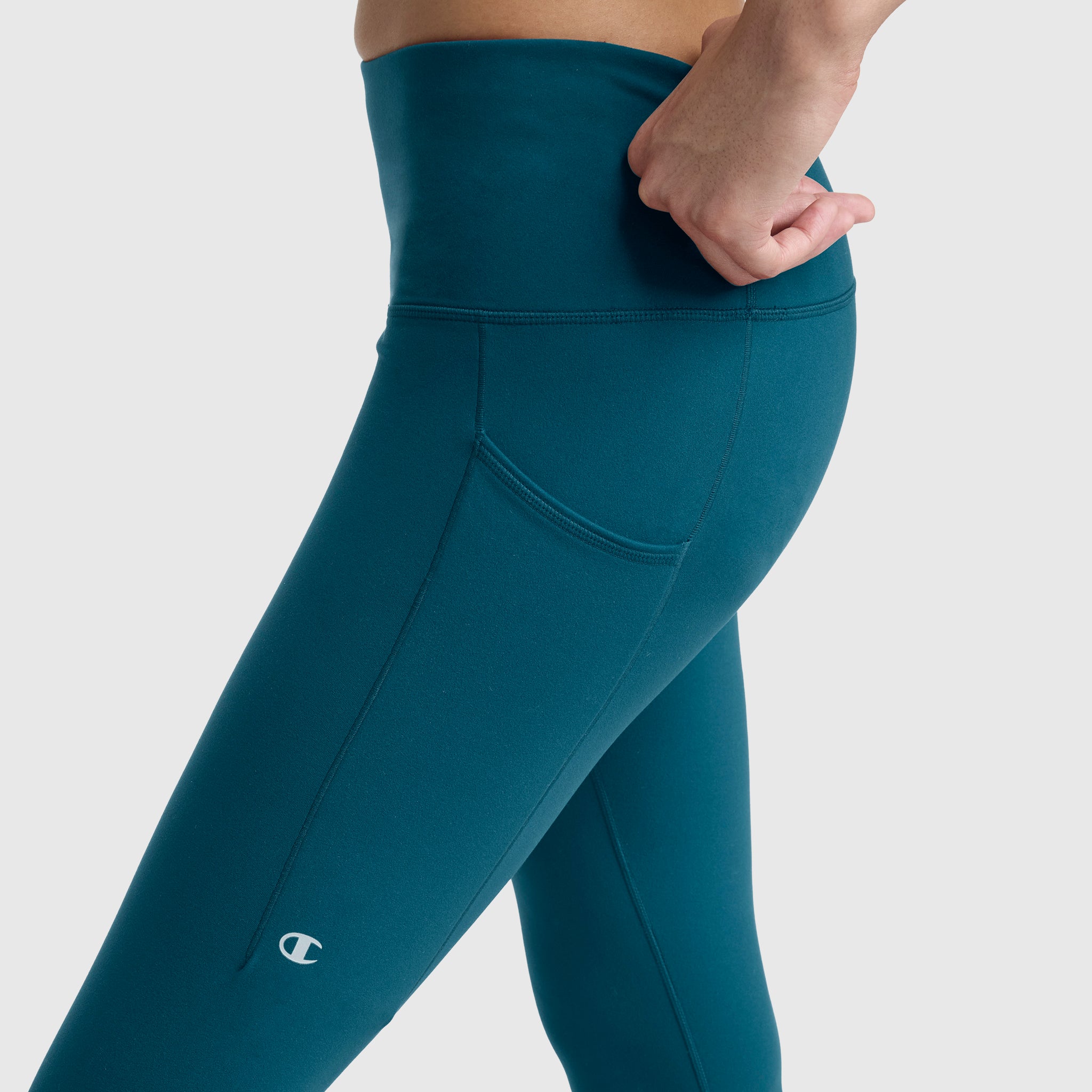 Champion Leggings C Logo legging vert Deep Teal poches