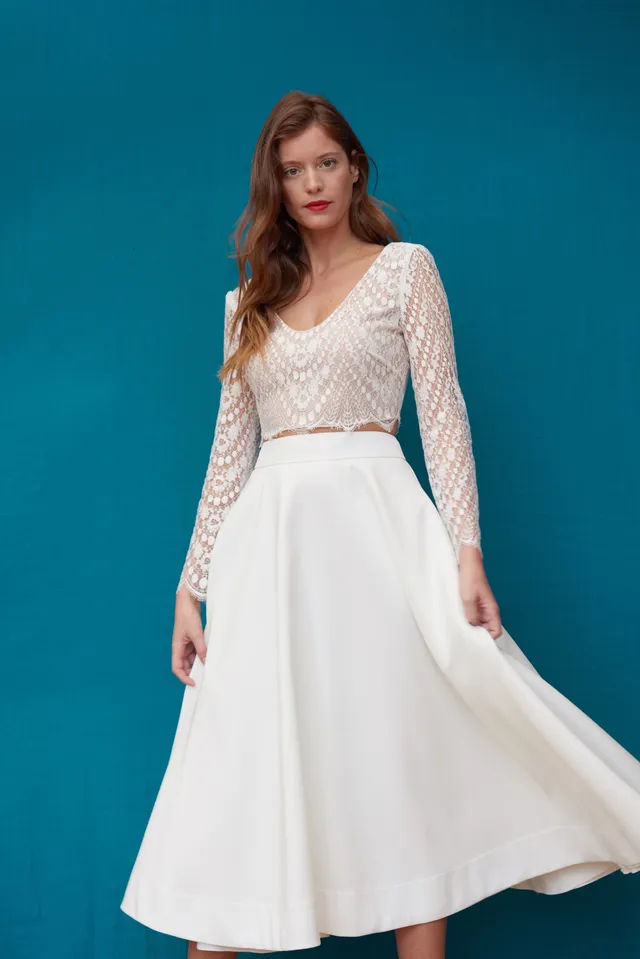 Maison Floret Prêt-à-marier Narcisse top dentelle Calais