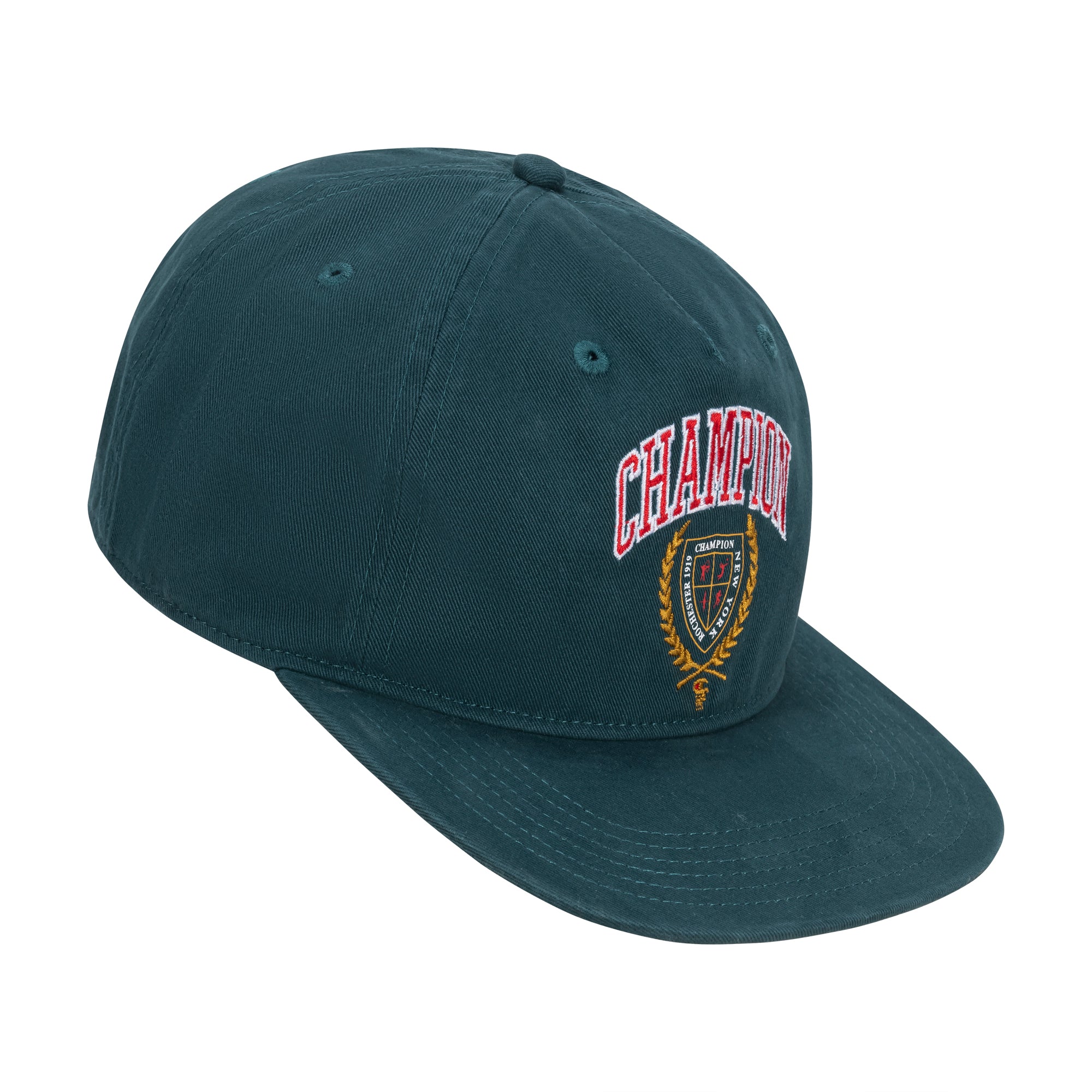 Champion Laurel Shield casquette plate vert foncé coton taille unique