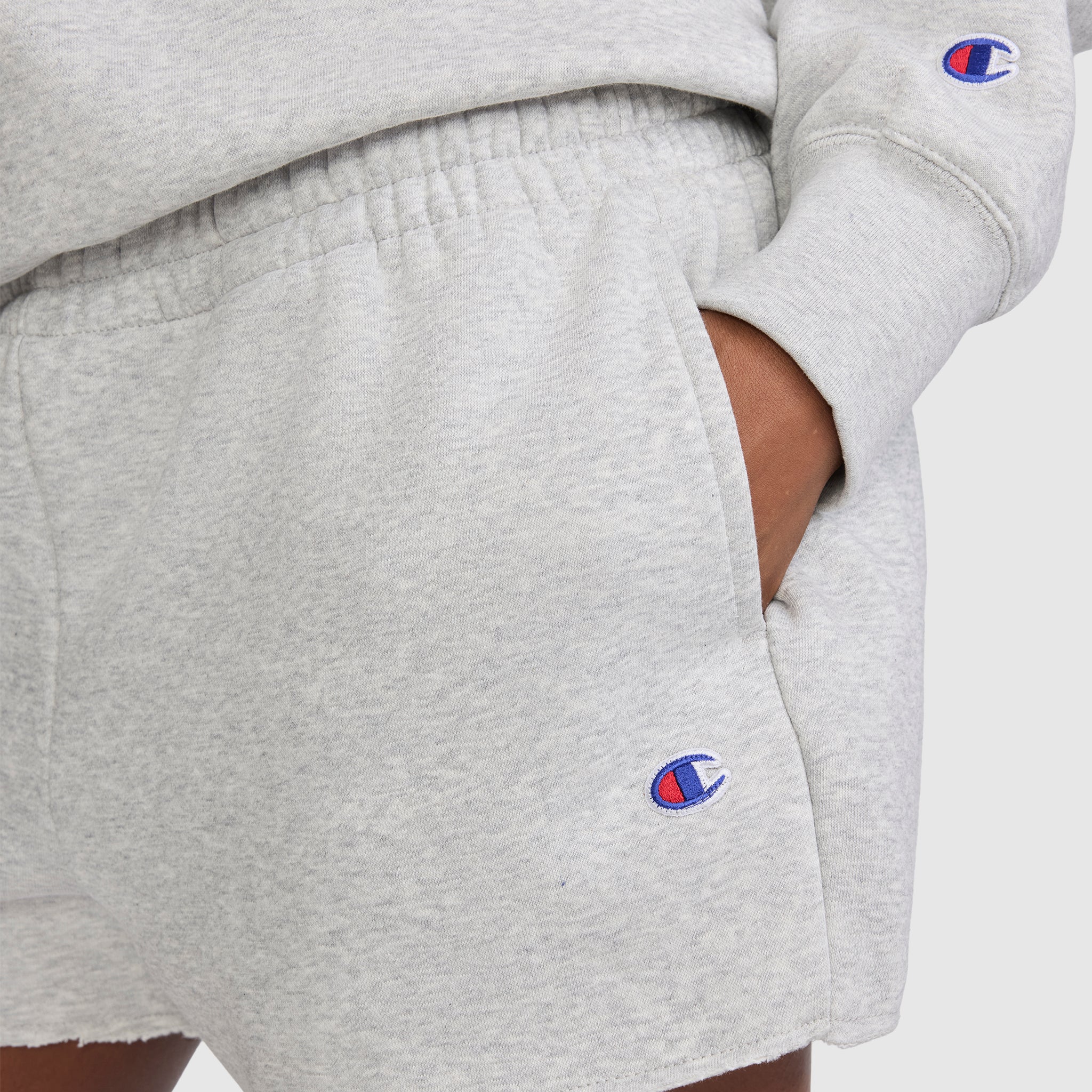 Champion Powerblend Short Femme Gris 3 Pouces Coton