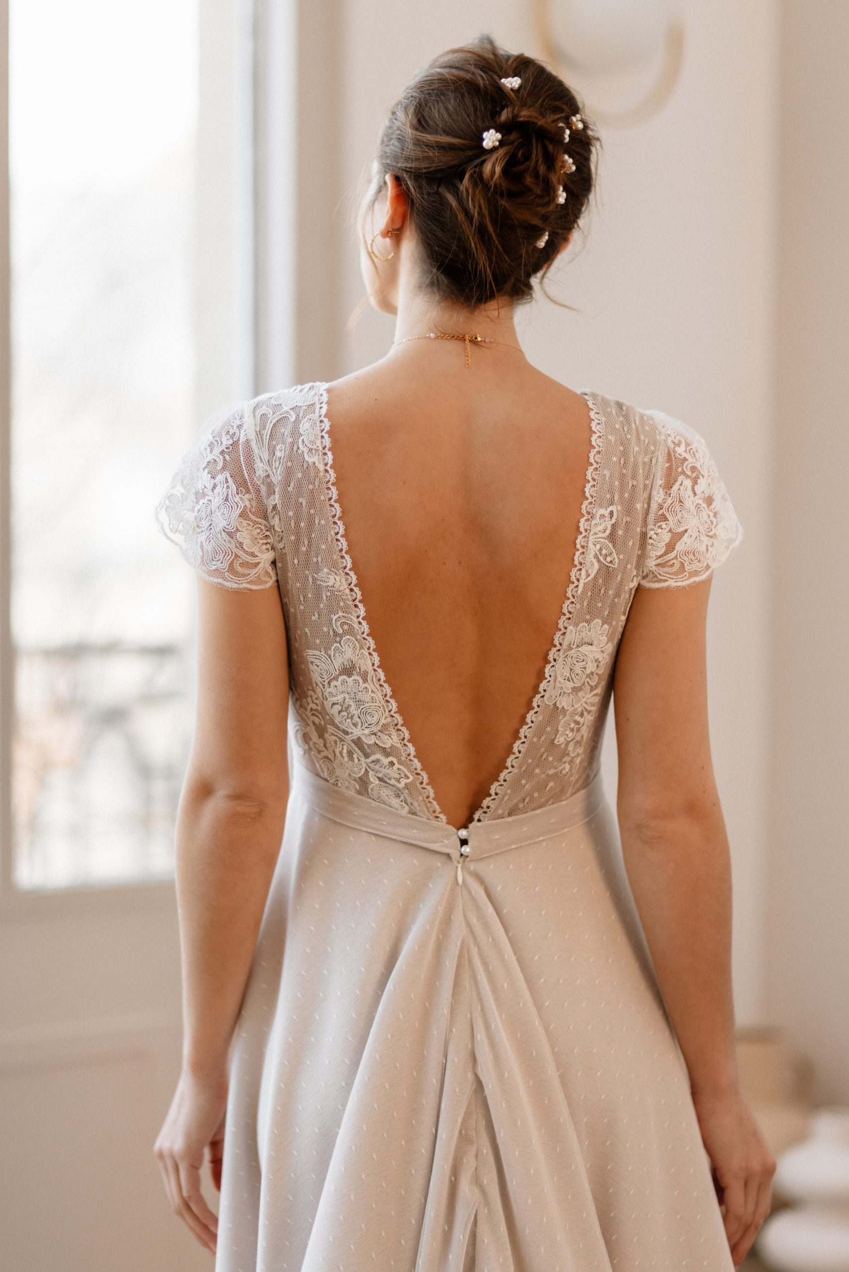 Le Jour de Notre Oui CIEL ROSE robe mariée rose tulle