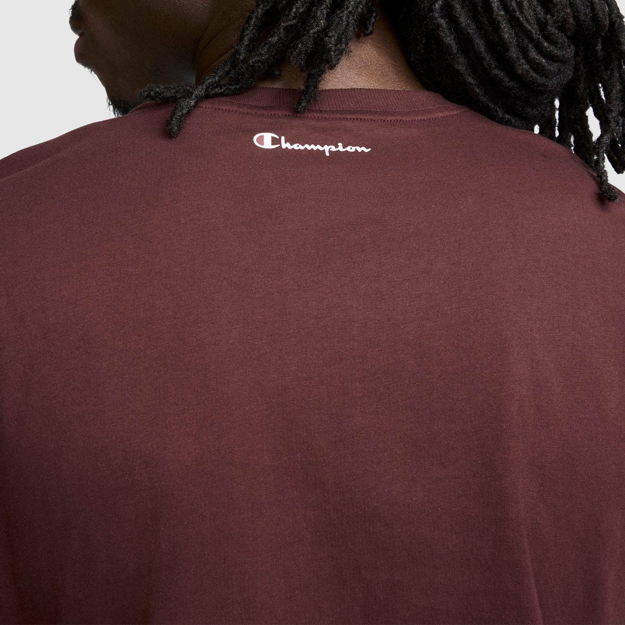 Champion Classic Script Logo t-shirt chocolat 100% coton homme