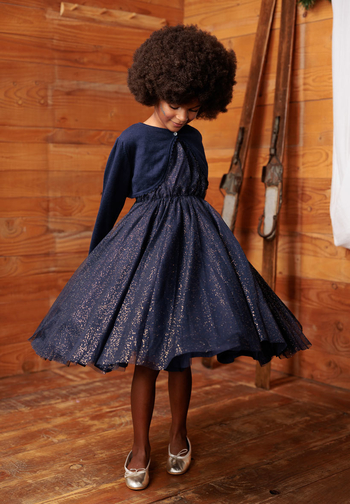 Le Jour de Notre Oui Scarlett Bleu nuit robe fille cérémonie