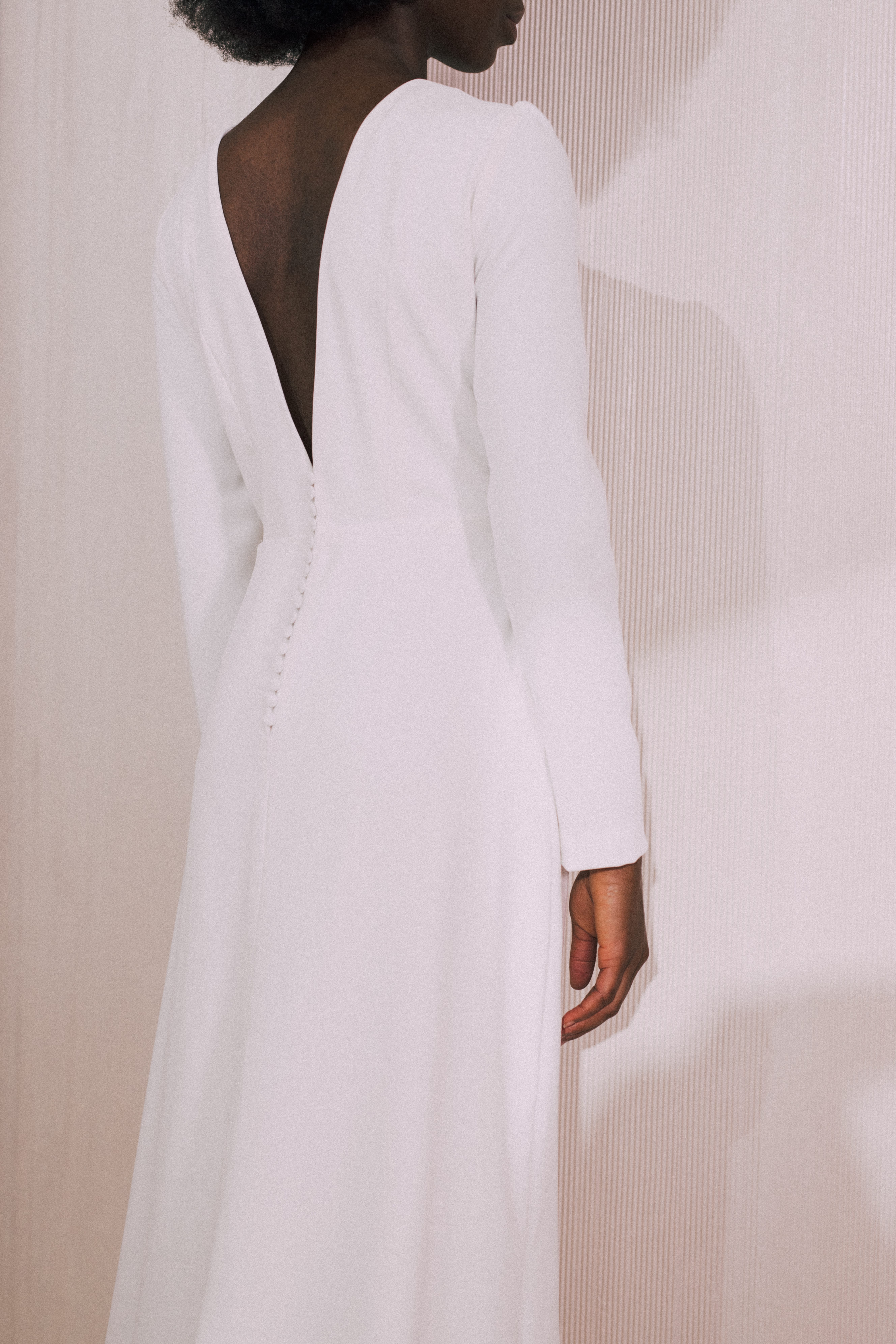 Maison Floret Sur-mesure Dean robe de mariée crêpe drapé