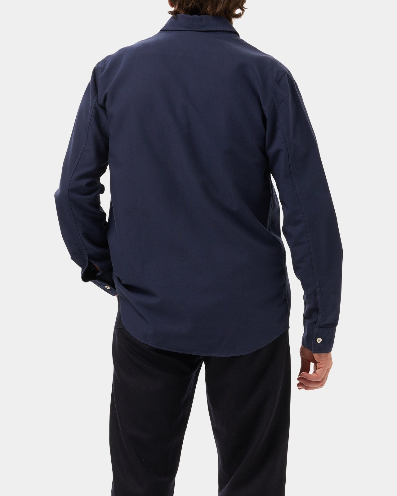 LAFAURIE HUGUES Navy chemise oxford coton coupe droite