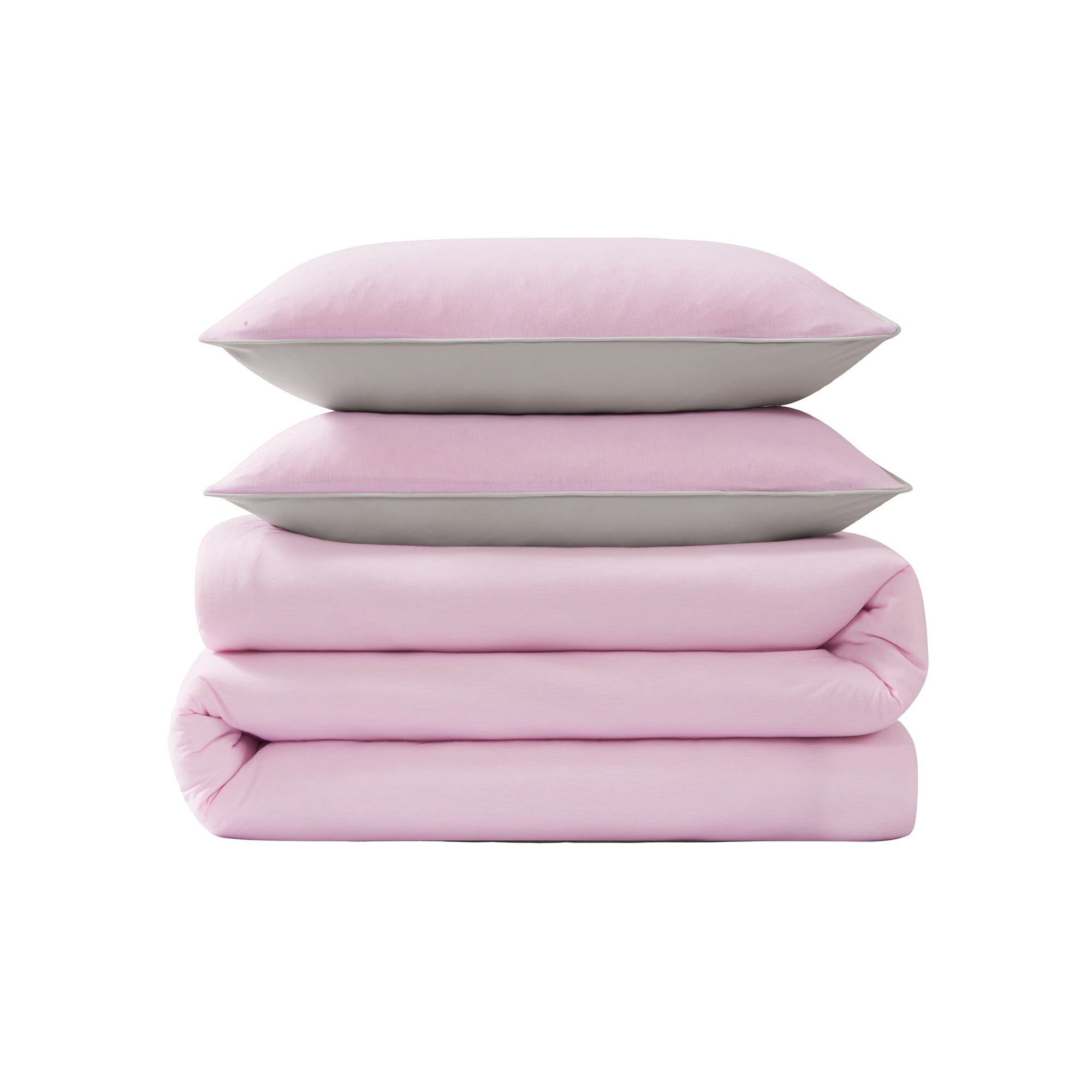 Champion Reversible Solid Jersey parure couette rose gris réversible