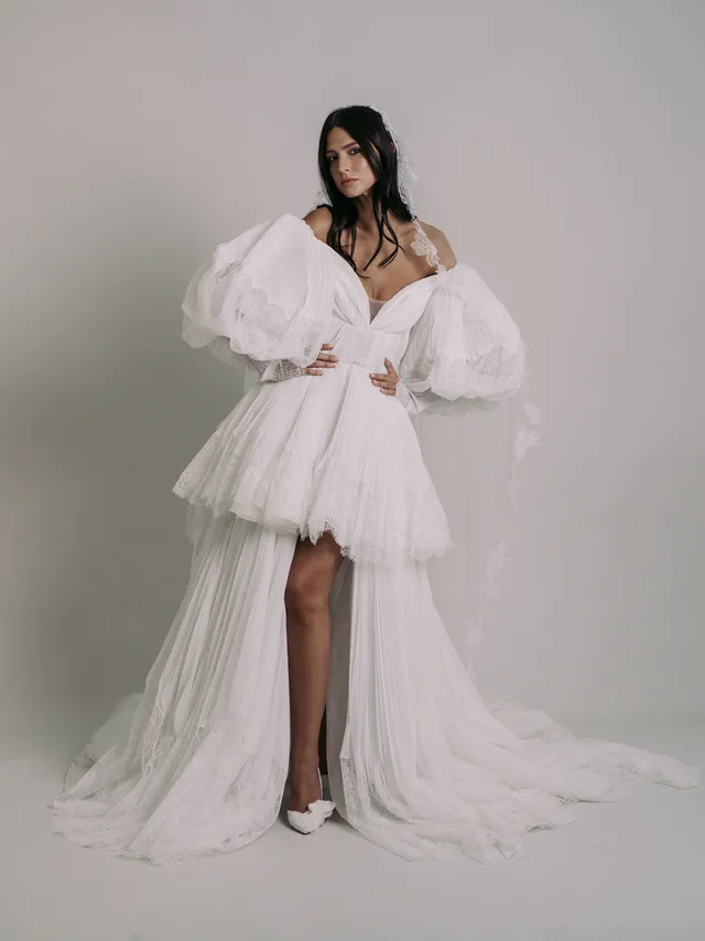 Rime Arodaky Bridal Universe robe mariée plissé dentelle