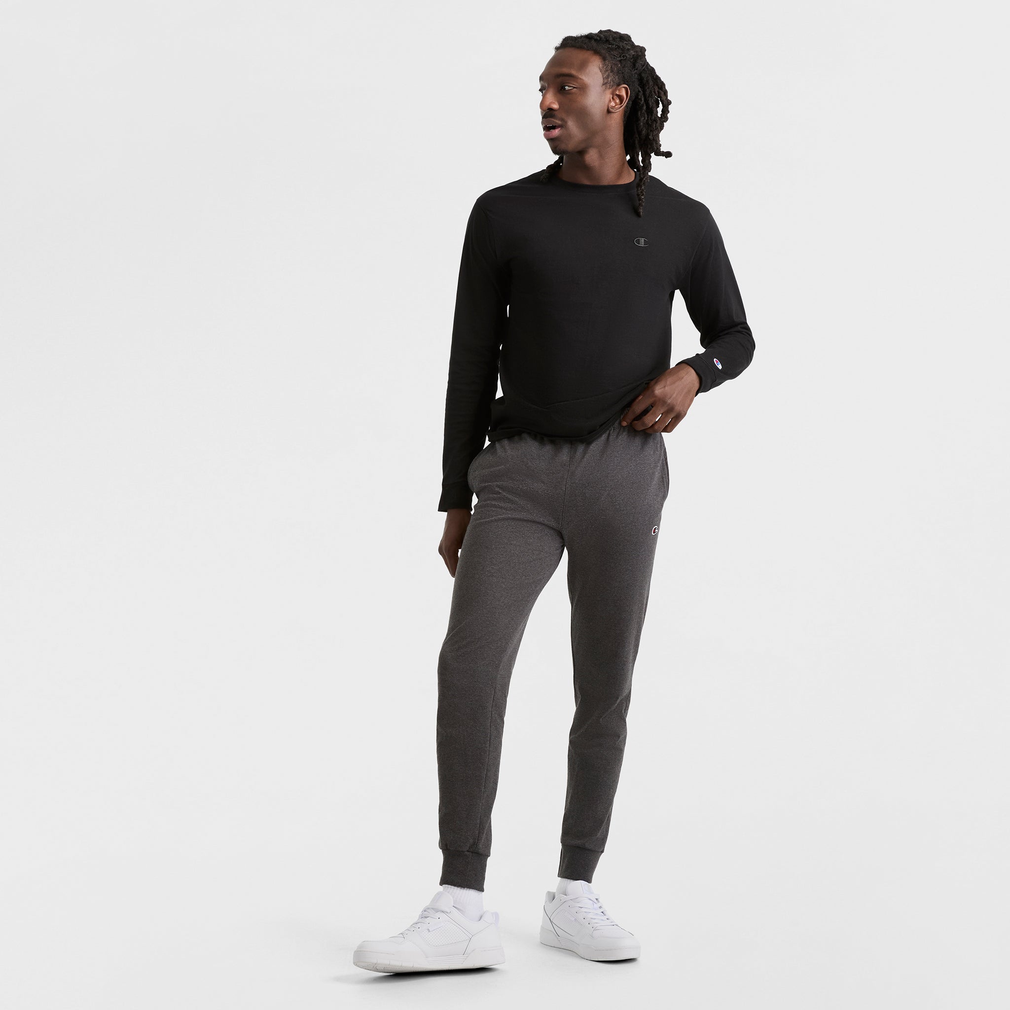 Champion Lightweight Lounge Joggers C Logo jogging gris Granite Grey