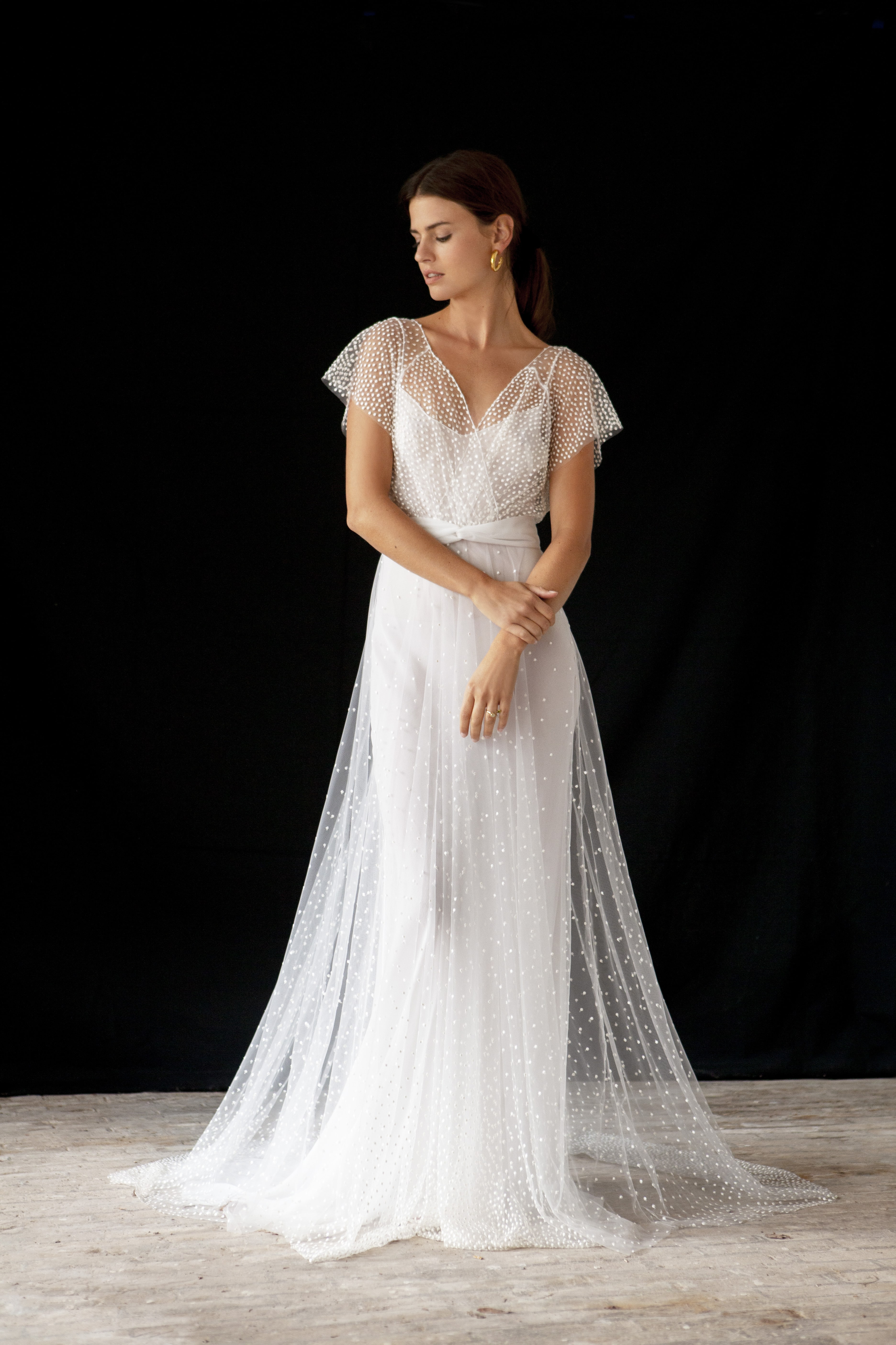 Maison Floret Sur-mesure André robe de mariée tulle plumetis