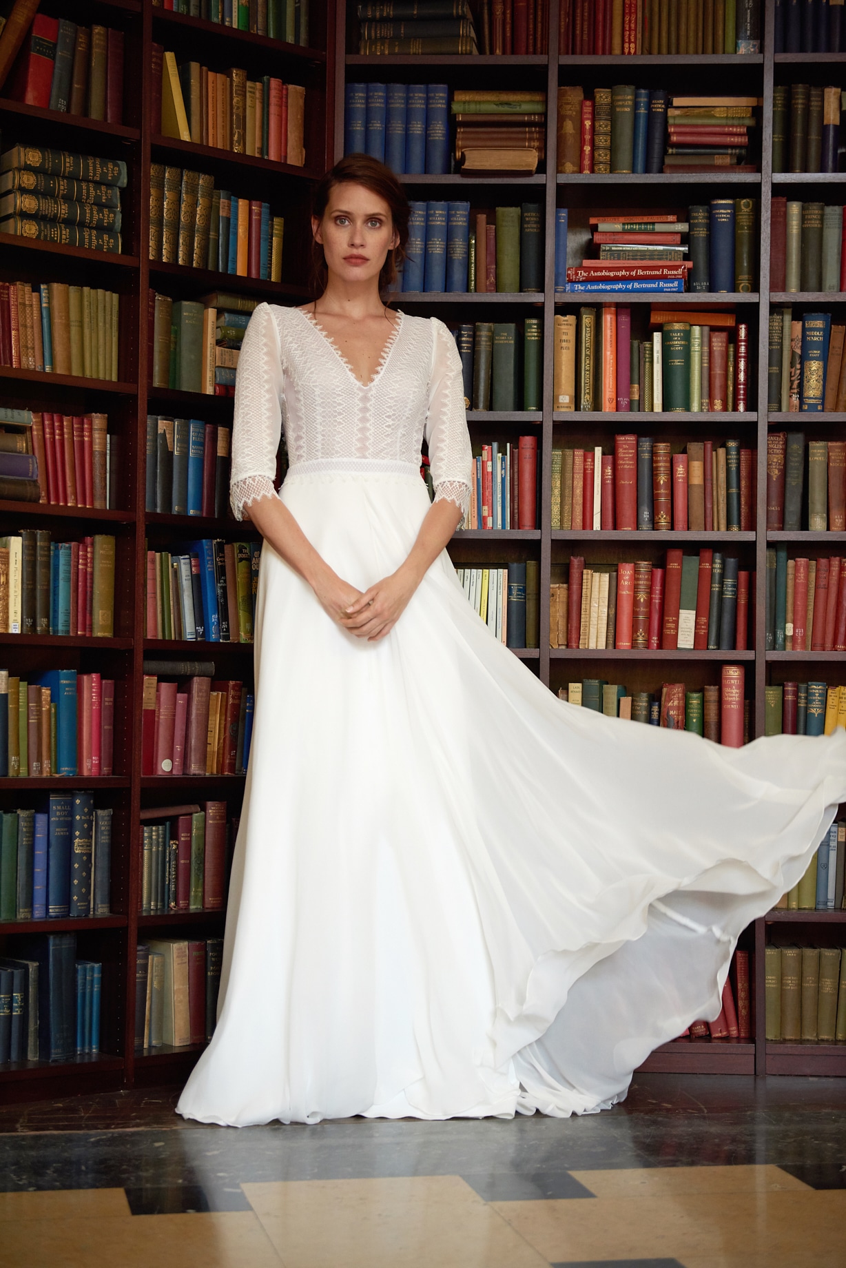 Maison Floret Sur-mesure César robe crêpe soie dentelle