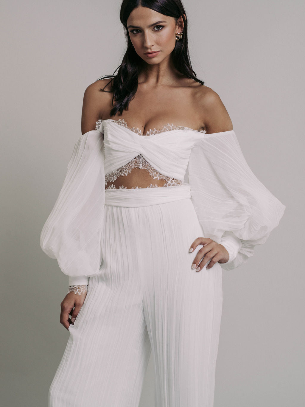 Rime Arodaky Evening Sunrise top cropped taille 34 chiffon
