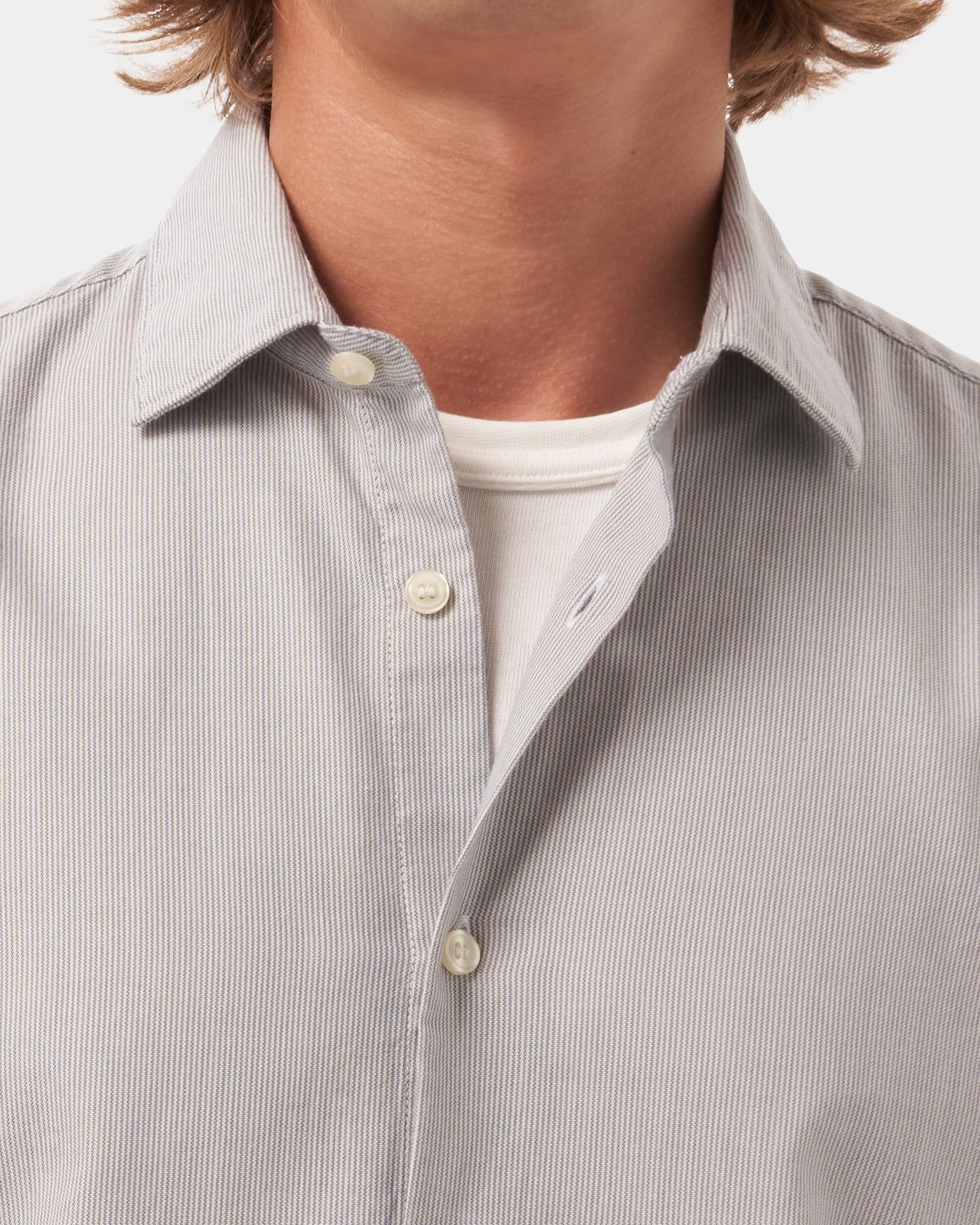LAFAURIE DAUPHINE chemise azur écru coton bio rayée