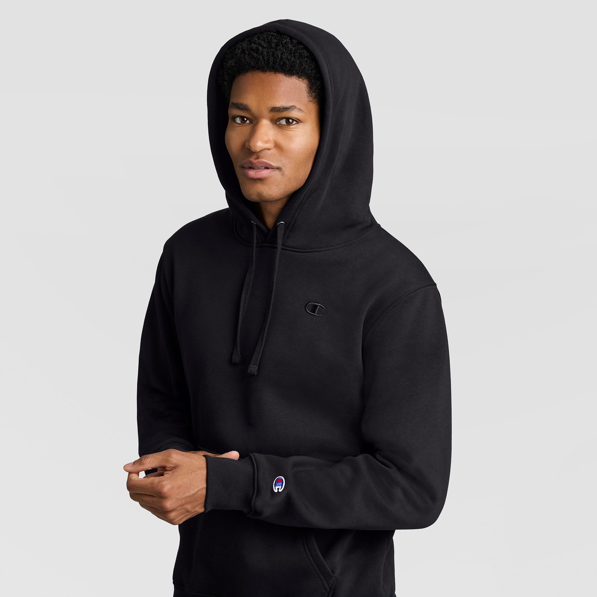 Champion Powerblend C Logo sweat à capuche noir coupe classique