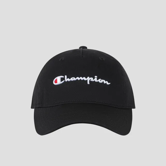 Champion Script Embroidery Adjustable Cap casquette noire coton