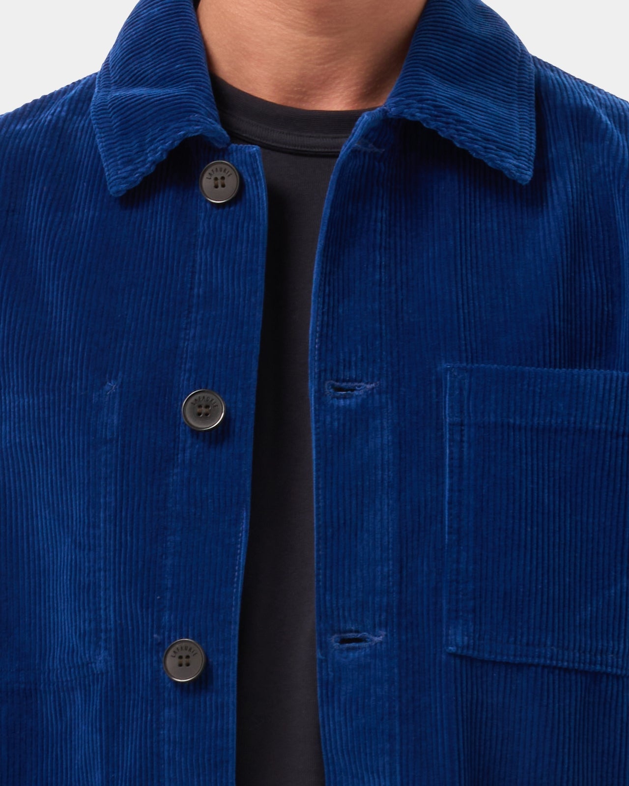 LAFAURIE ESTEVE Bleu Lazuli veste peintre velours coton