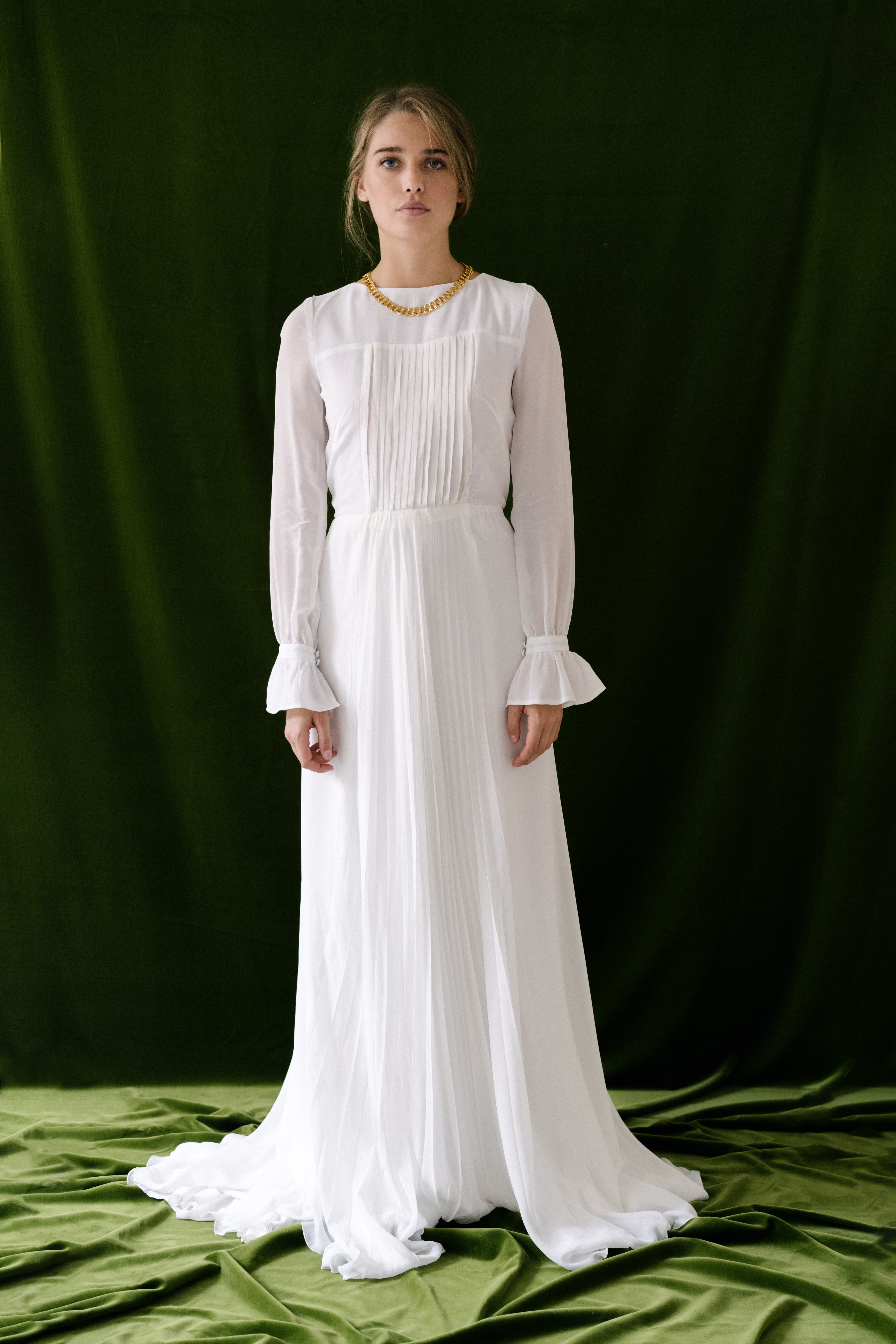 Maison Floret Sur-mesure Elias robe de mariée plissée soie