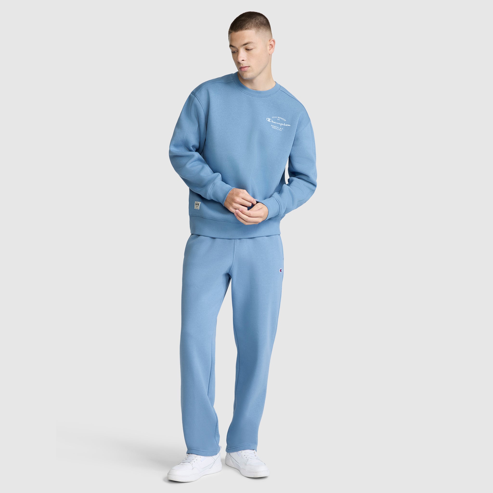 Champion Powerblend jogging homme ouvert Riviera bleu coton