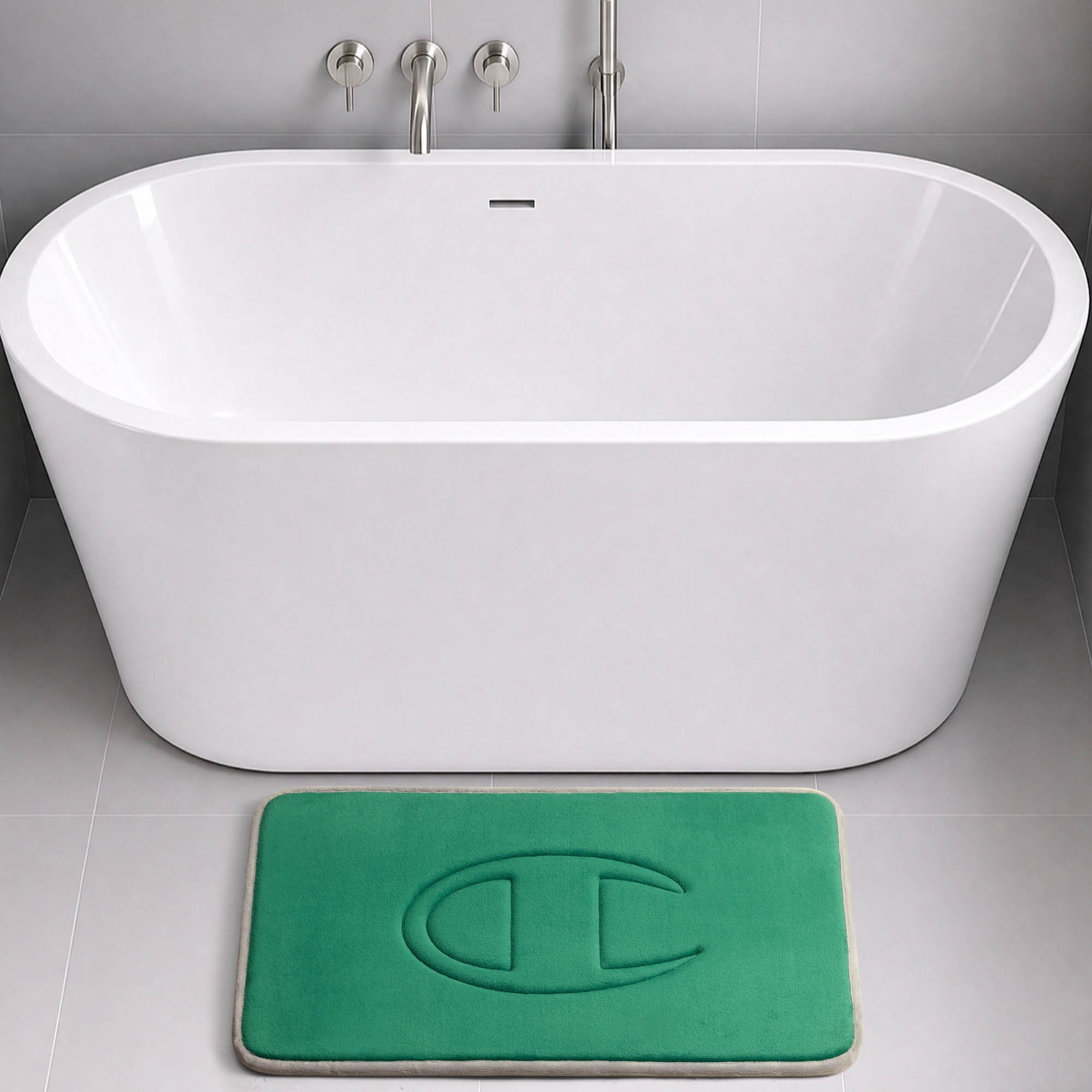 Champion Room Quilted Logo tapis bain vert 17x24