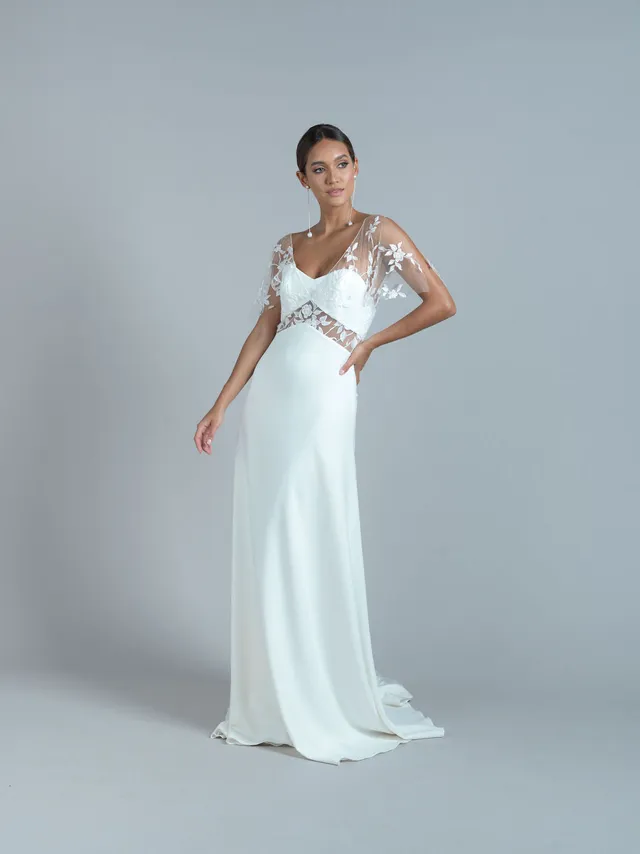 Rime Arodaky Kiss robe de mariée crêpe tulle brodé