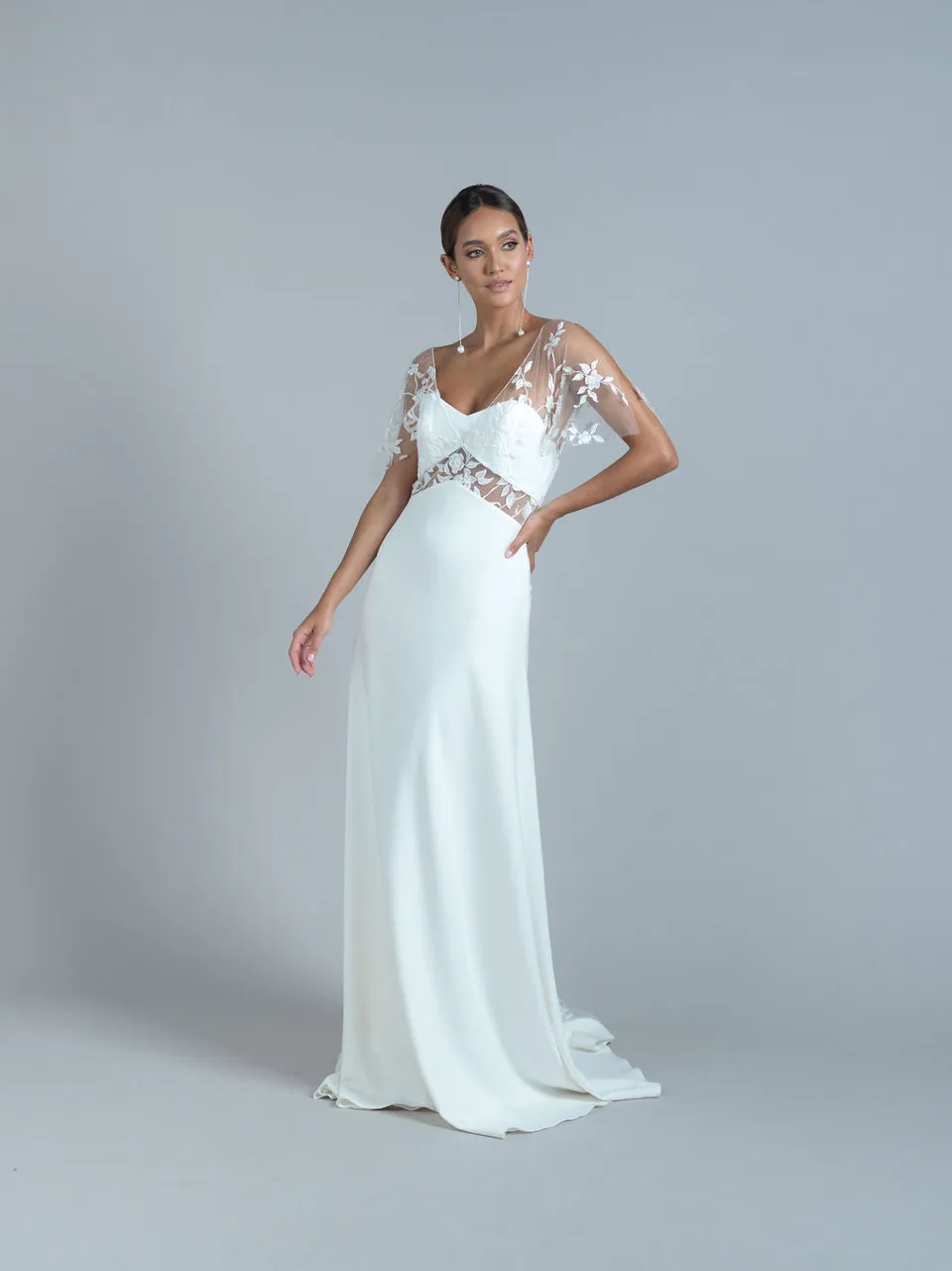 Rime Arodaky Kiss robe de mariée crêpe tulle brodé