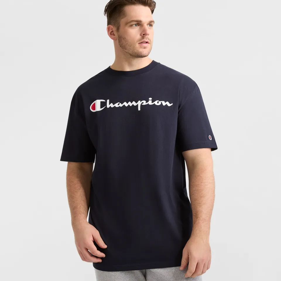 Champion Classic Graphic Script Logo t-shirt bleu marine LT coton
