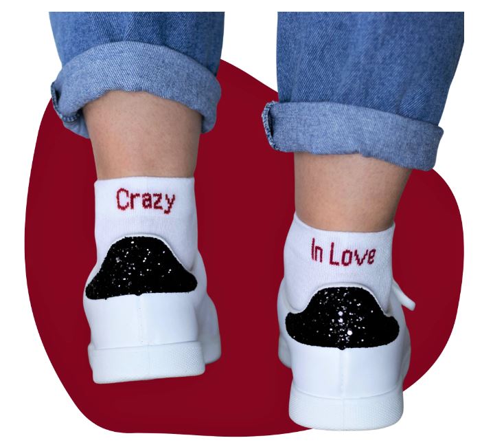 Le Jour de Notre Oui Crazy In Love chaussettes mariage