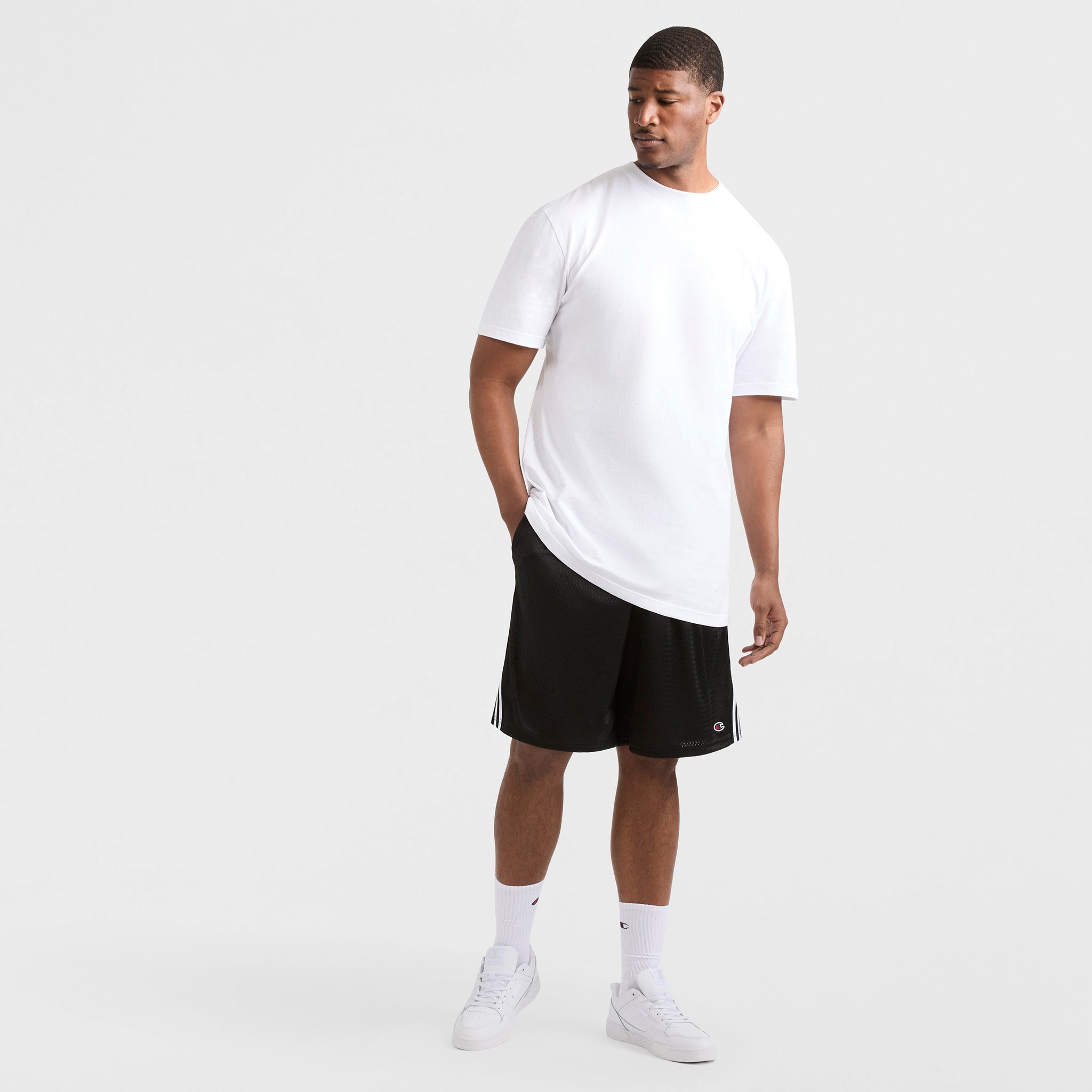 Champion Classic T-Shirt C Logo homme Bright White coton