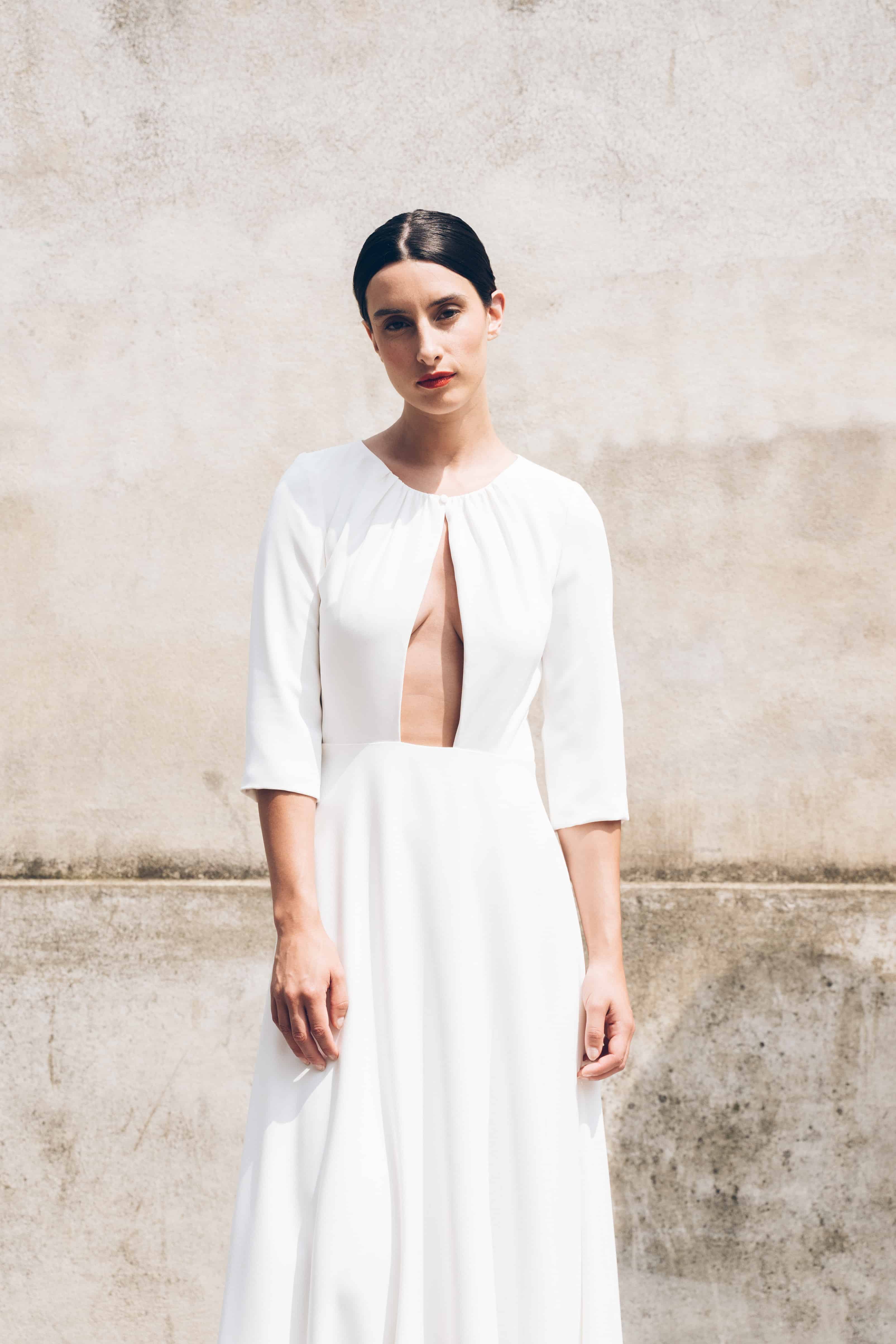Maison Floret Sur-mesure Jacob robe de mariée col inversé