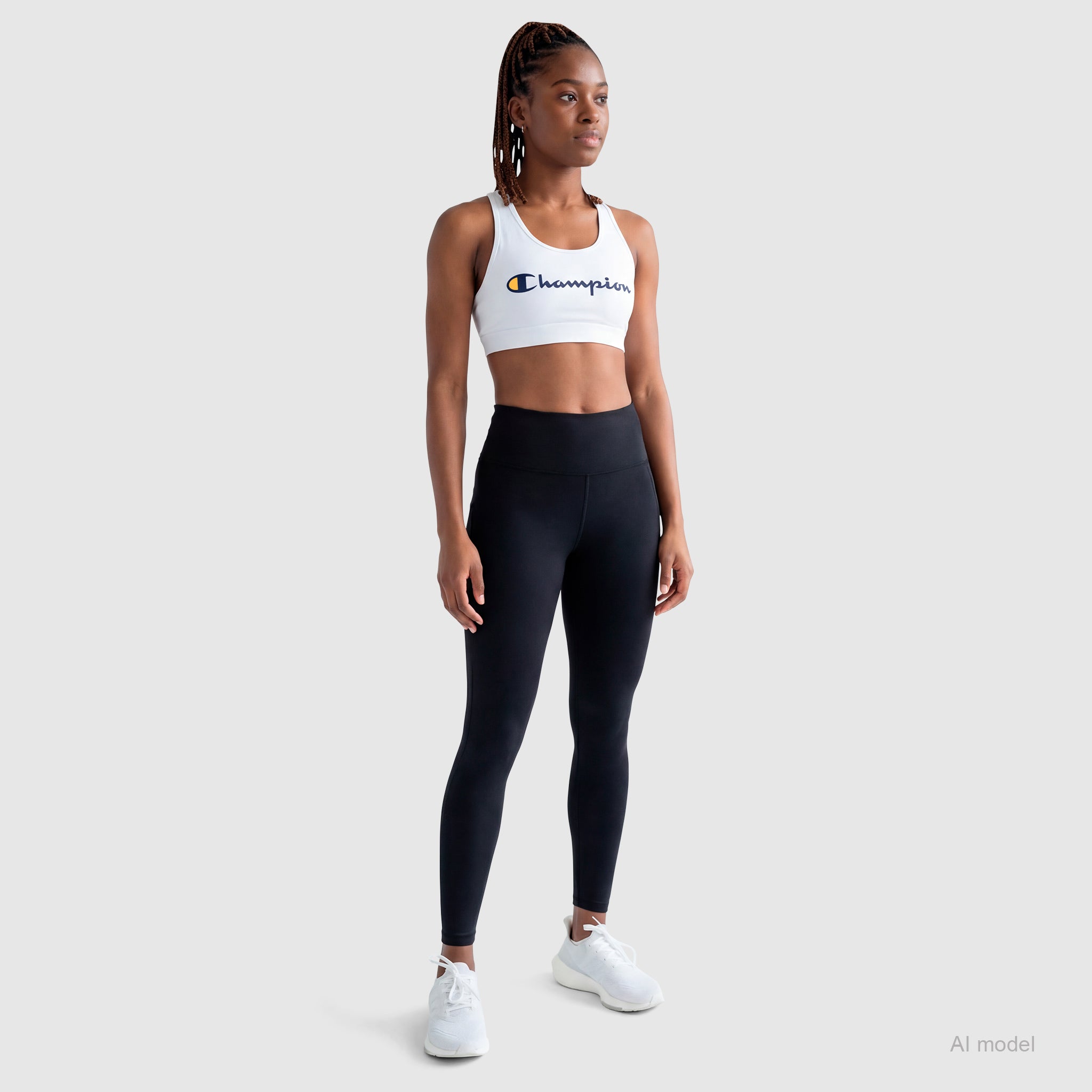 Champion Script brassière sport femme blanche coton