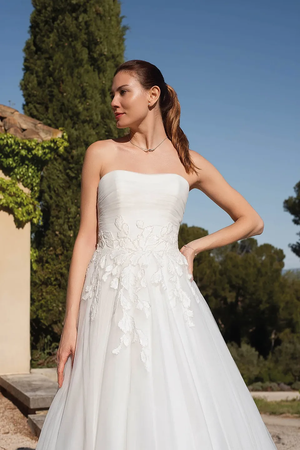 Le Jour de Notre Oui Indigo robe de mariée fourreau