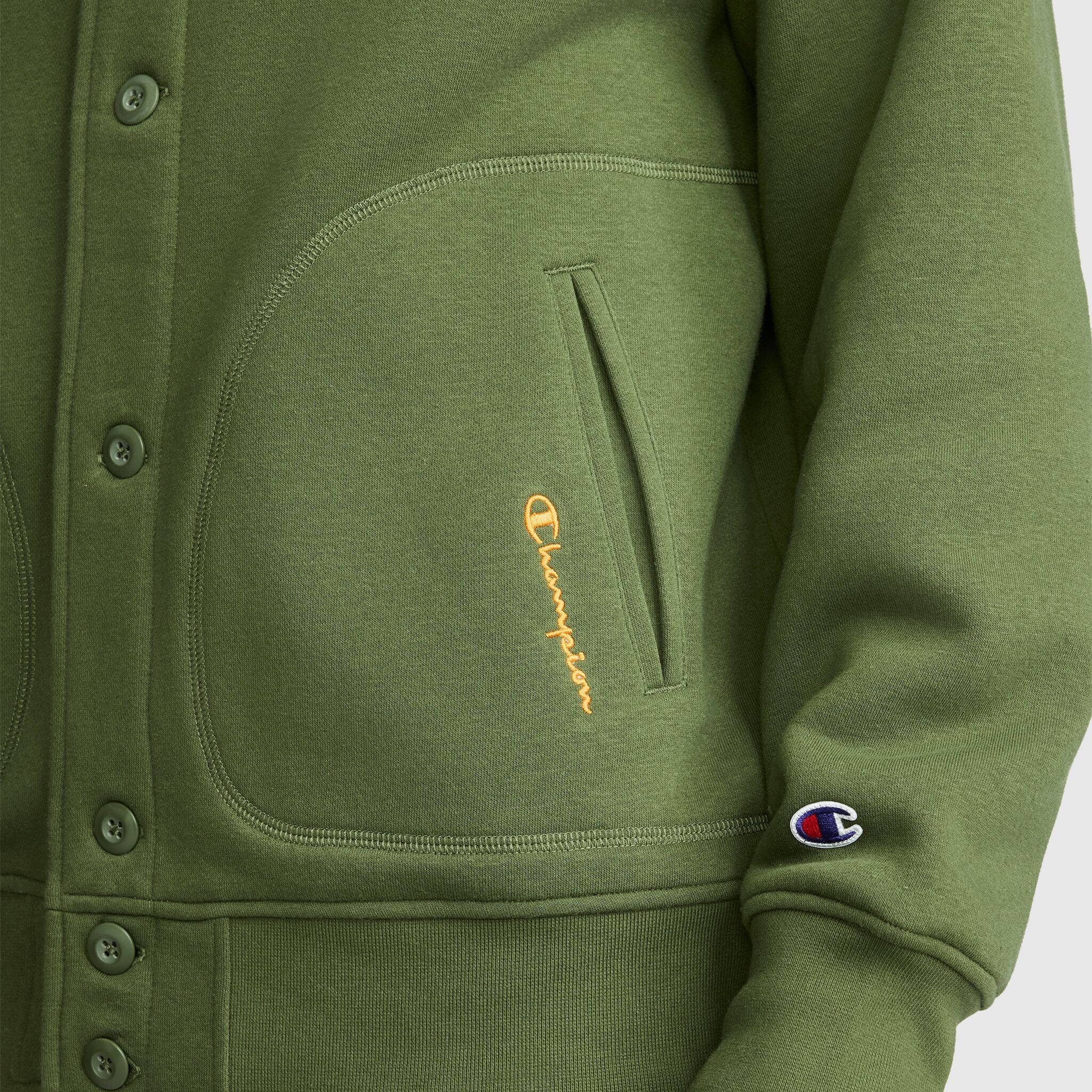 Champion Veste Baseball Polaire Verte Chive 19