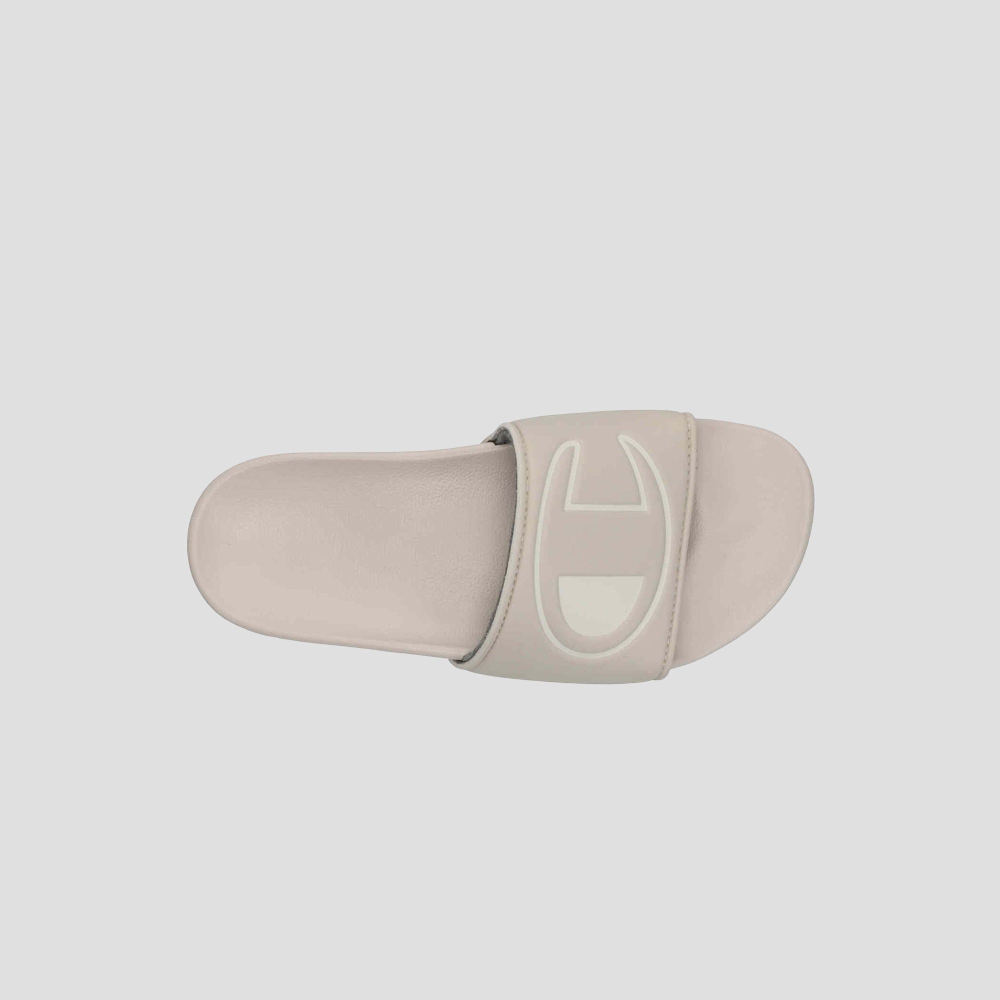 Champion IPO Slide Claquette Femme Beige/Chalk Logo C