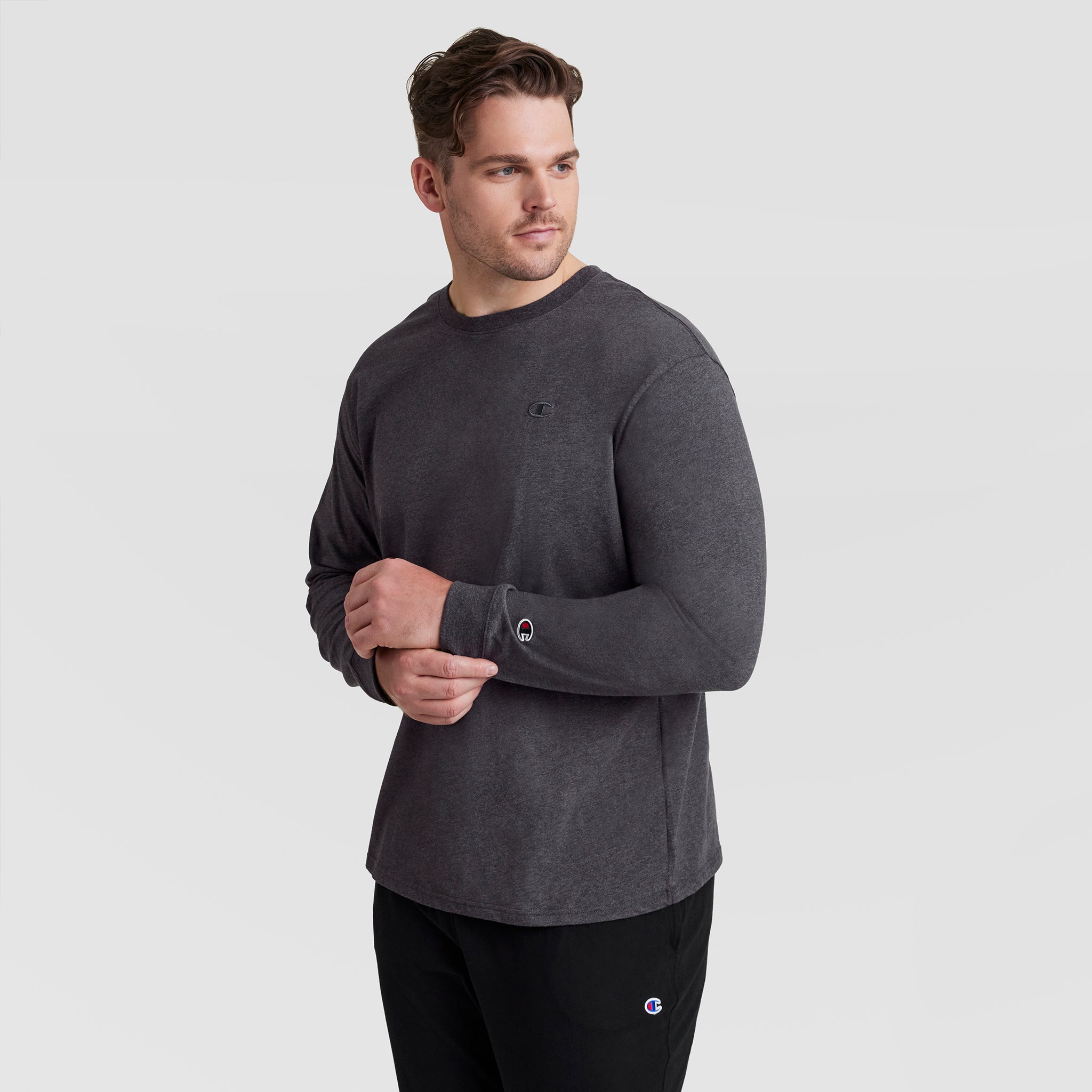 Champion Classic Long Sleeve T-Shirt Granite Heather