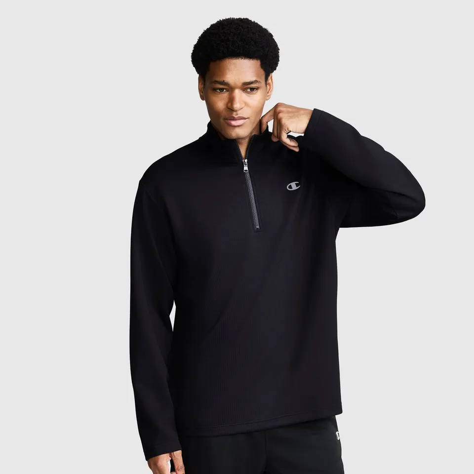 Champion Sport 1/4 Zip haut sport noir Black taille S-2XL