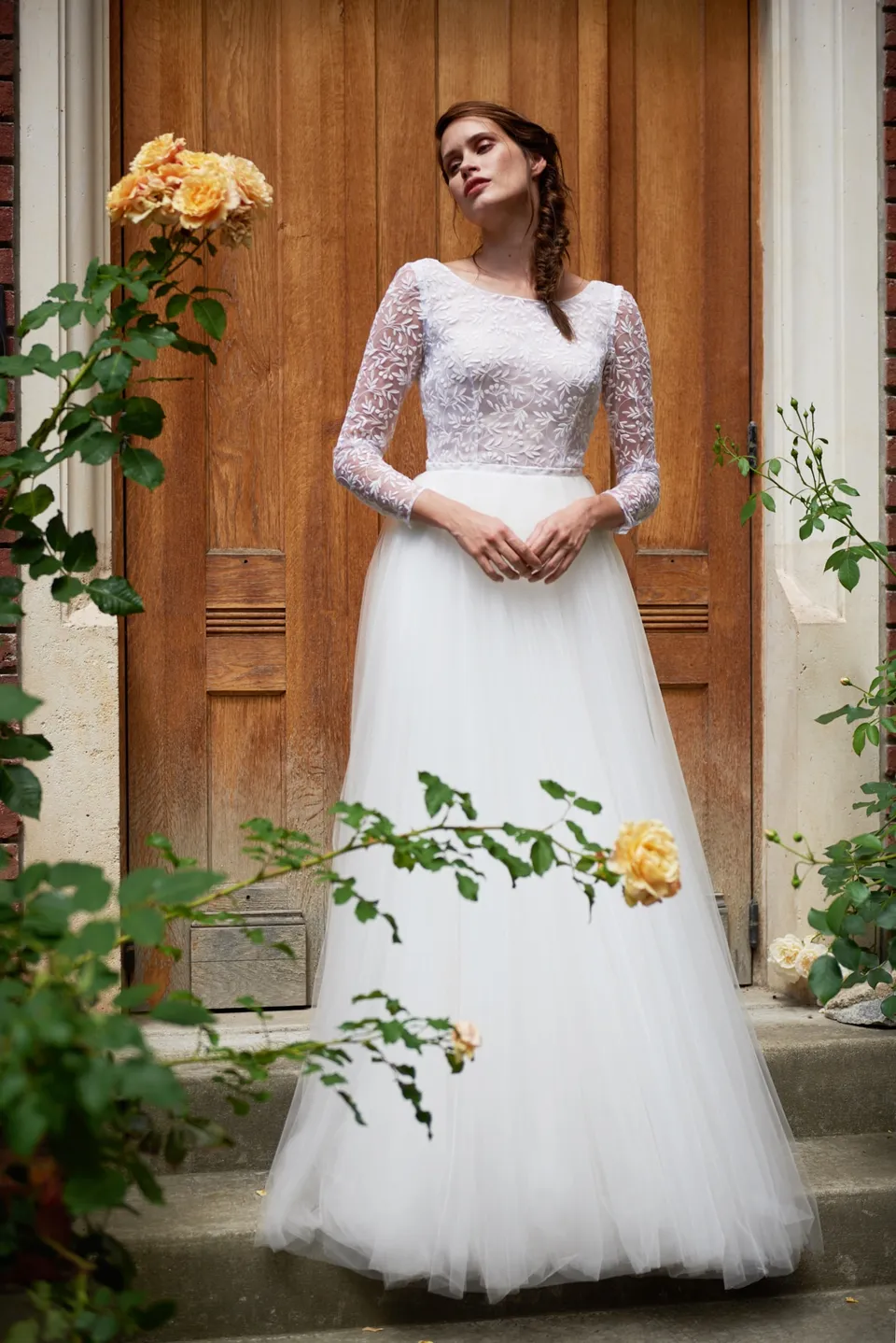 Maison Floret Sur-mesure Ashton robe de mariée tulle rebrodé