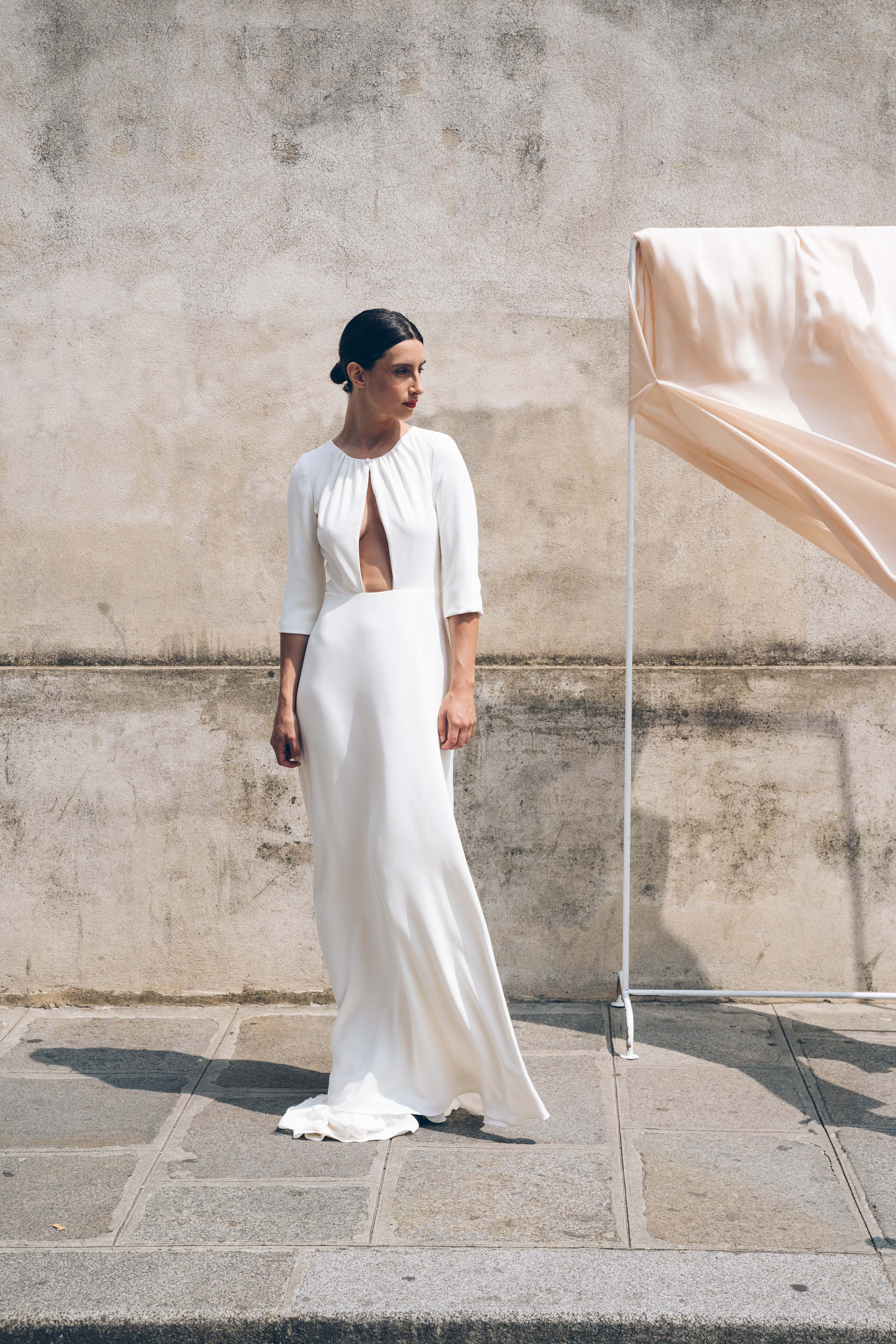 Maison Floret Sur-mesure Jacob robe de mariée col inversé