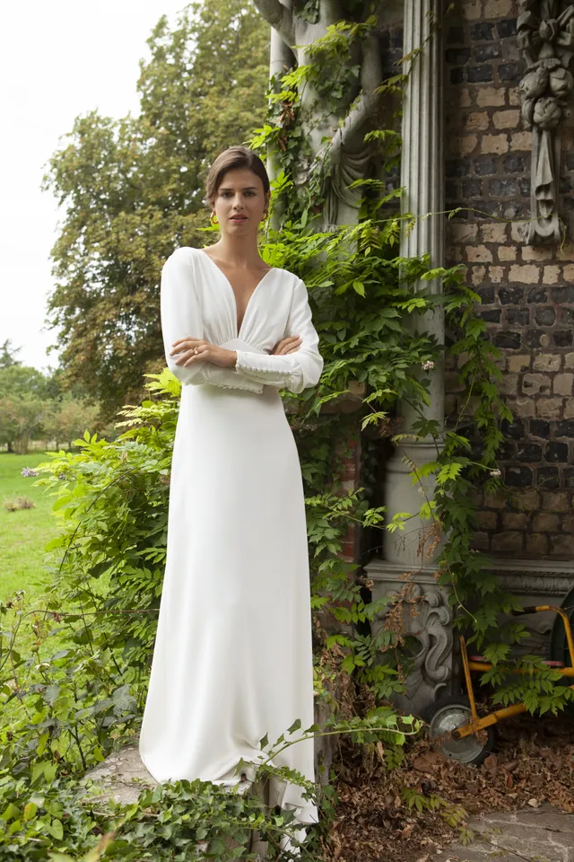 Maison Floret Sur-mesure Gabin robe de mariée manches bouffantes