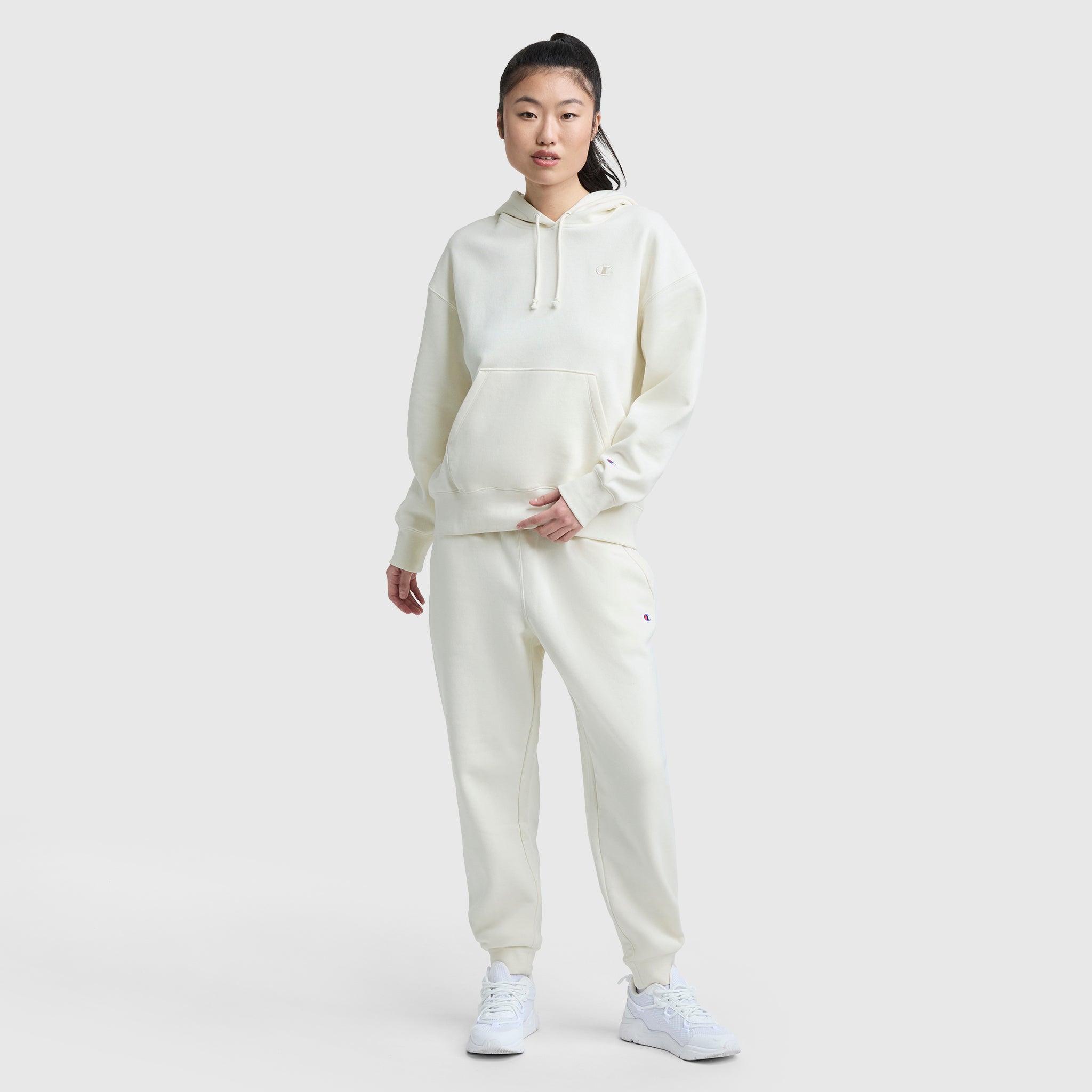 Champion Powerblend Freshman Hoodie sweat à capuche écru coton