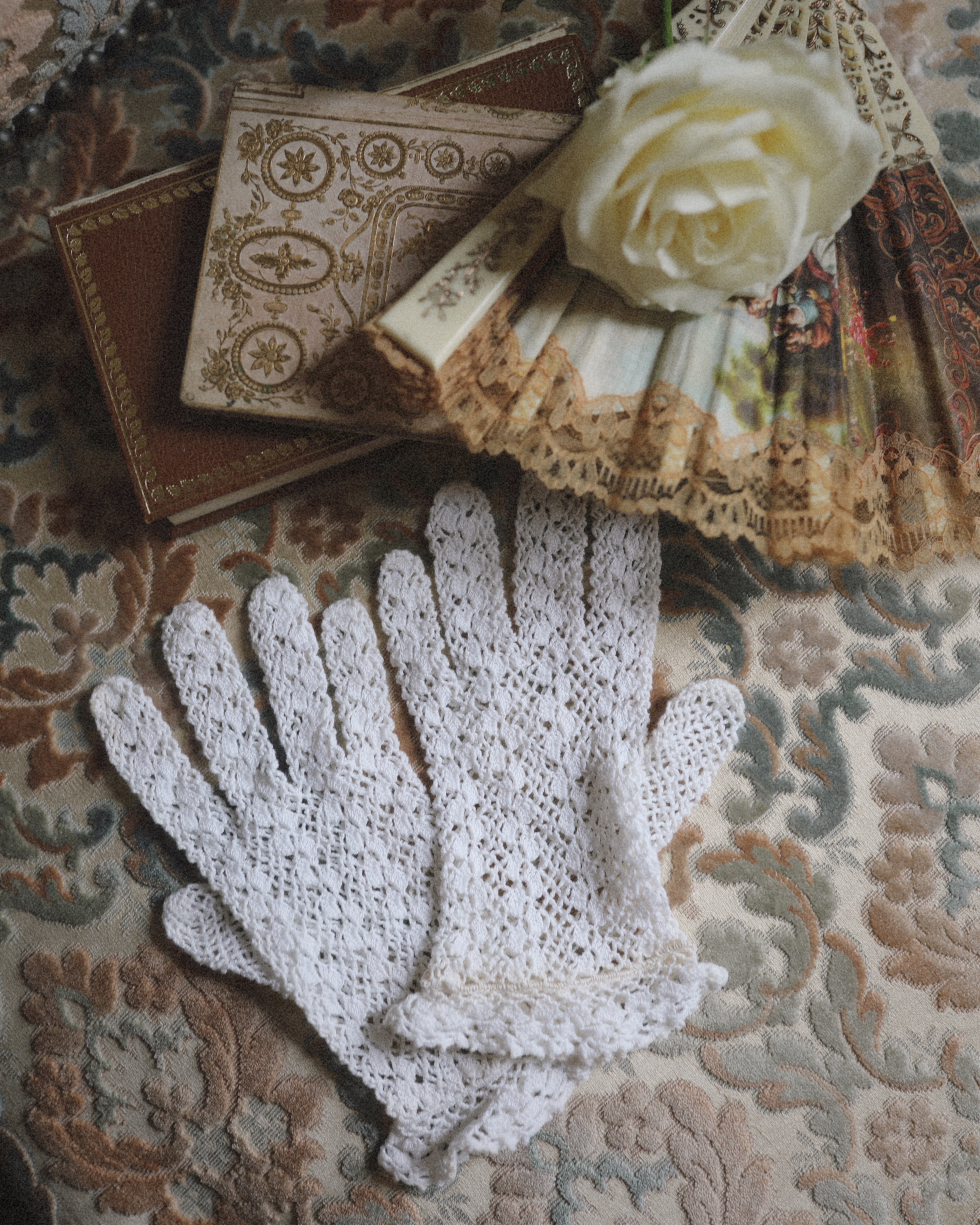 Solène Gisèle Les gants Gants Ajourés gants crochet blanc
