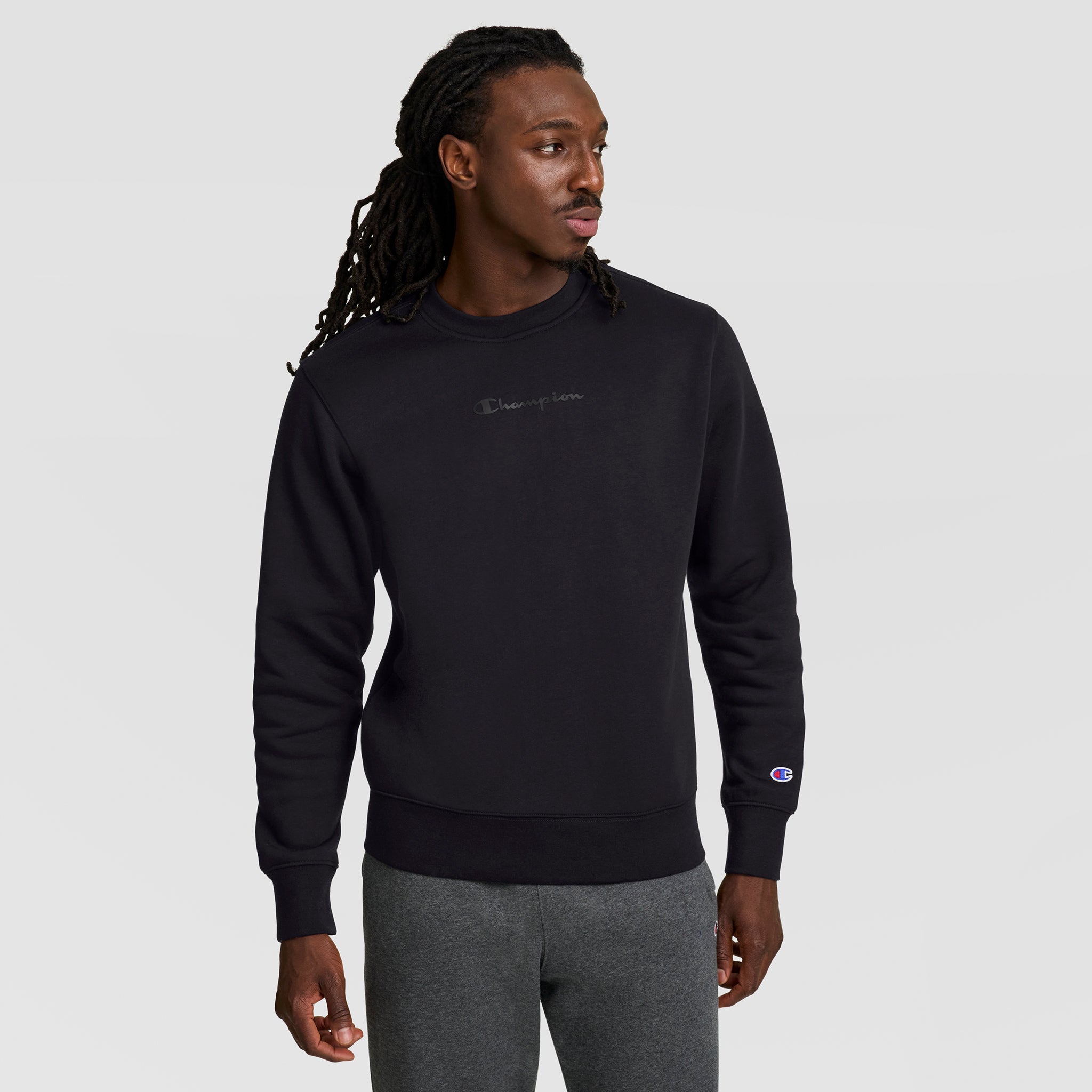 Champion Powerblend Crewneck sweat noir logo tonal