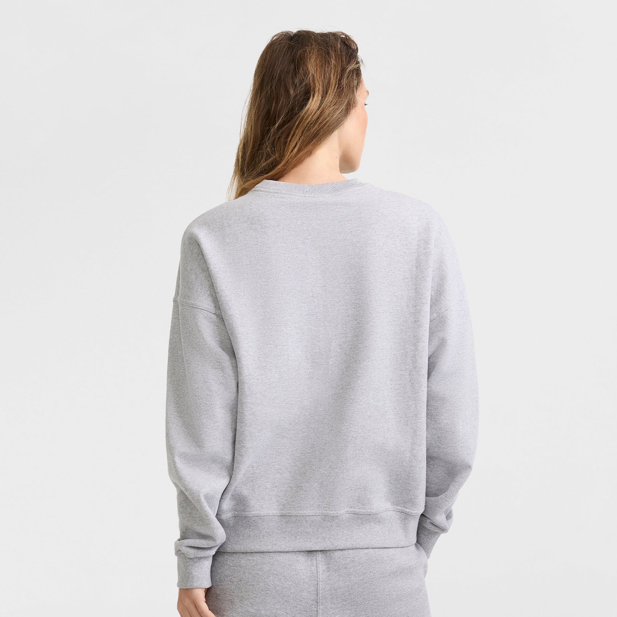 Champion Powerblend Script Logo Sweat Gris chiné coupe ample