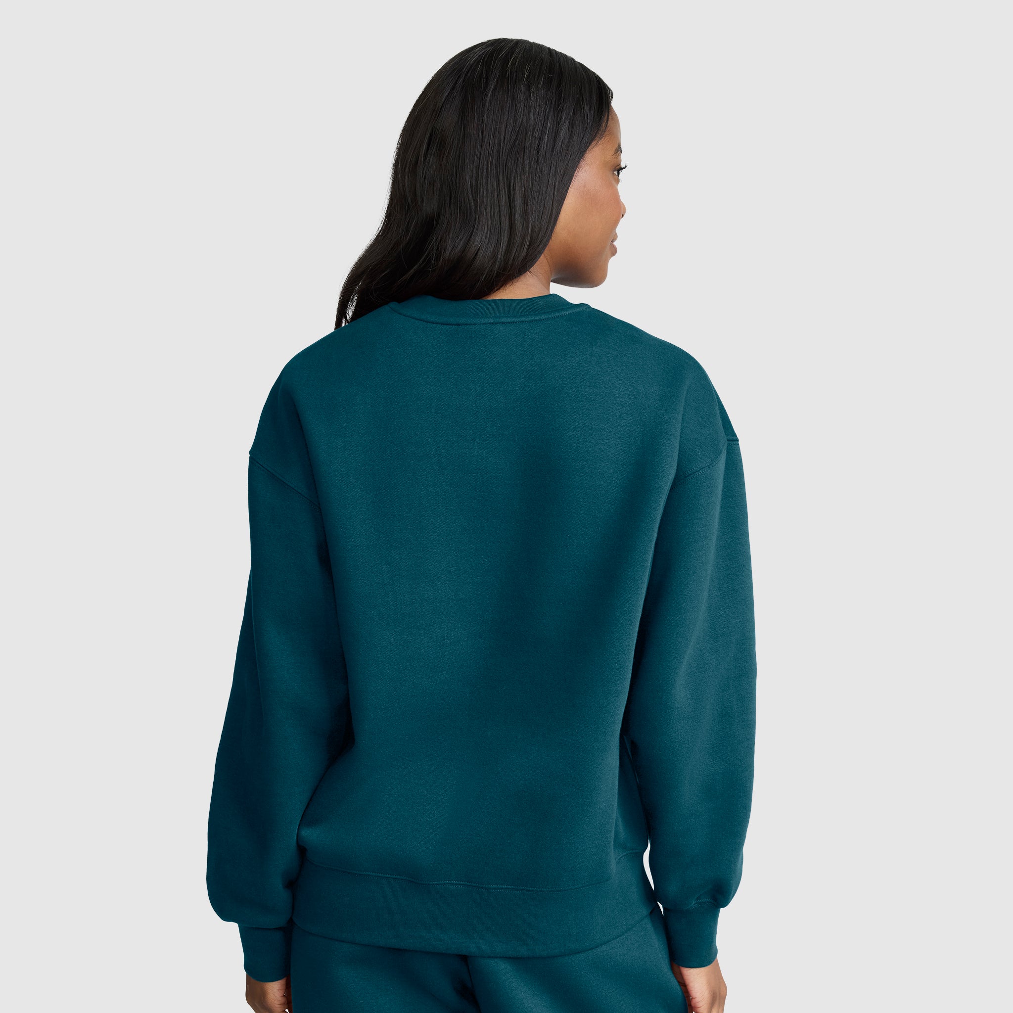 Champion Powerblend Crewneck Small C sweat Deep Teal molleton coton