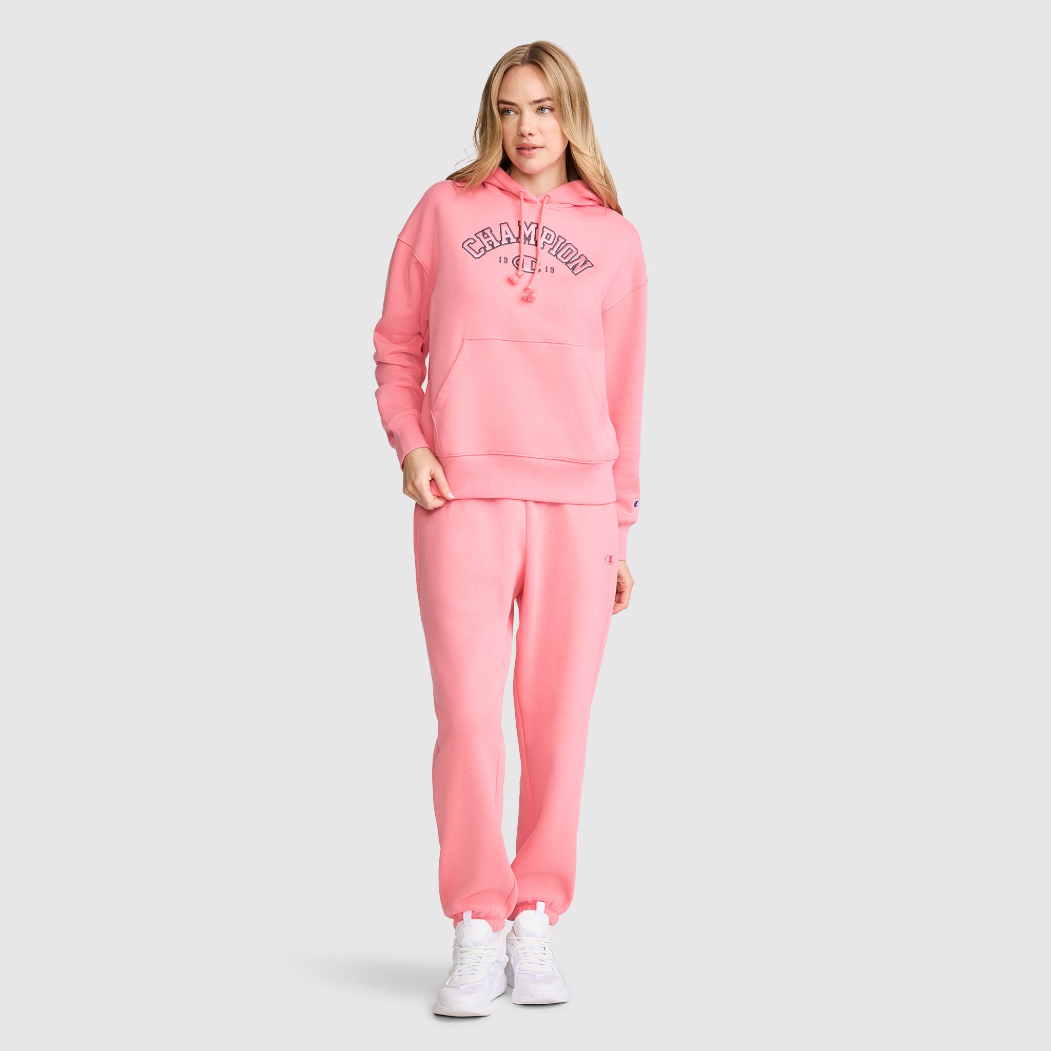 Champion Fleece sweat à capuche rose Strawberry Pink satin