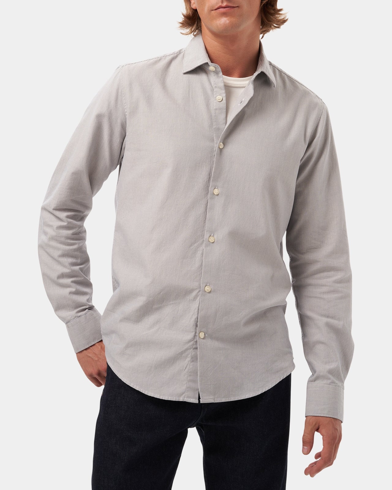 LAFAURIE DAUPHINE chemise azur écru coton bio rayée