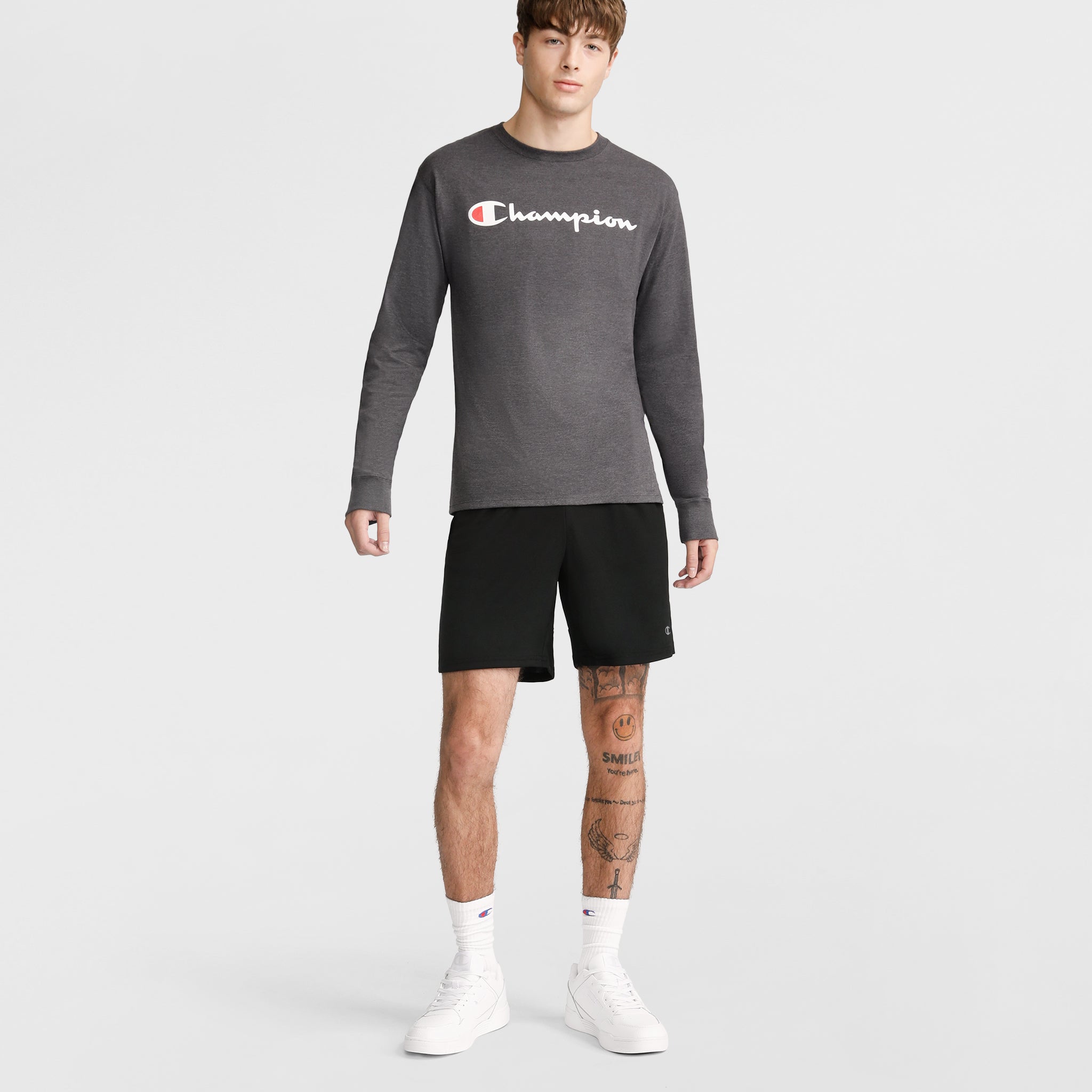 Champion 10" Short Sport Homme Noir Double Dry